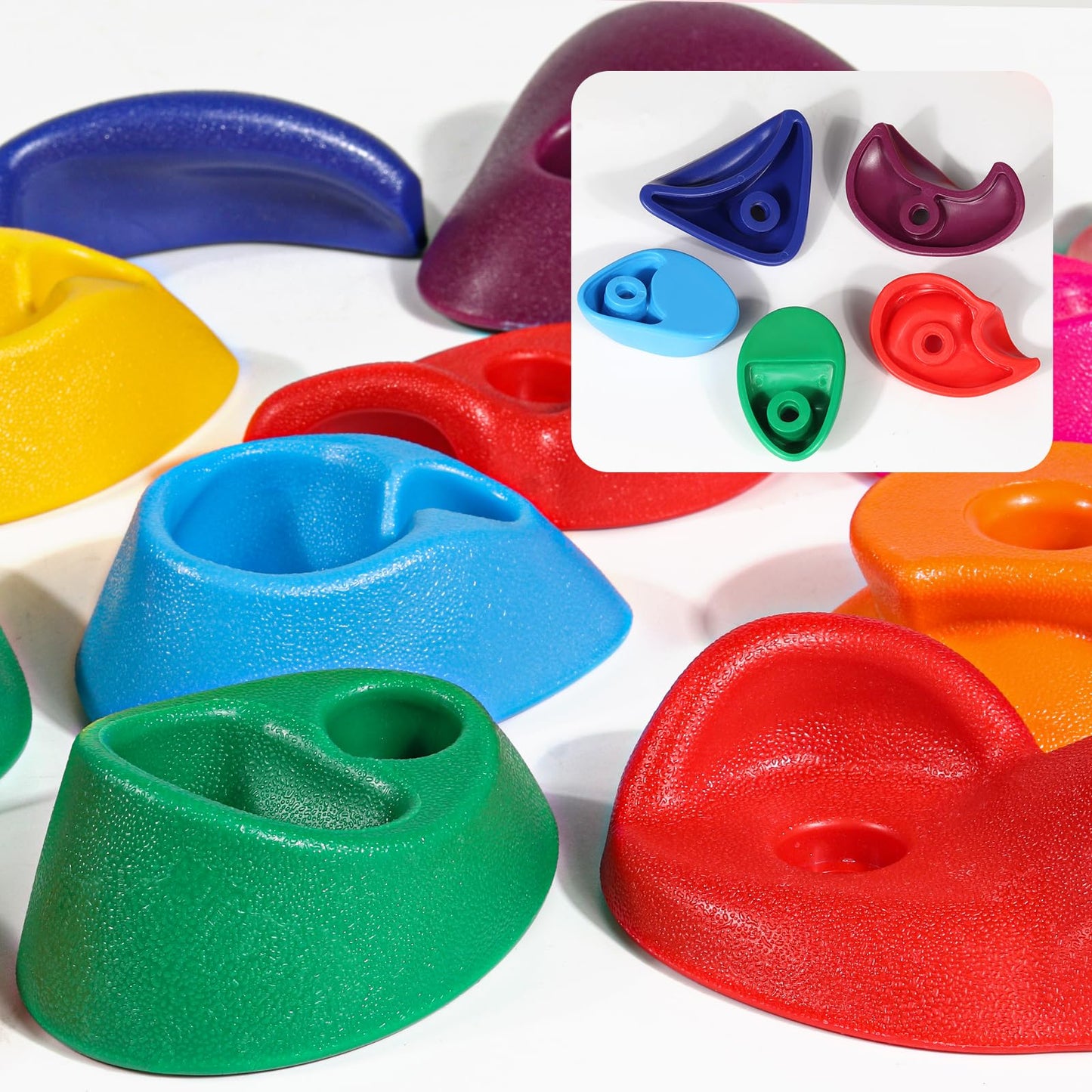 TOPNEW 32 Rock Climbing Holds – Multi-Size Set for Indoor/Outdoor Rock Walls (2-inch Mounting Hardware Included)