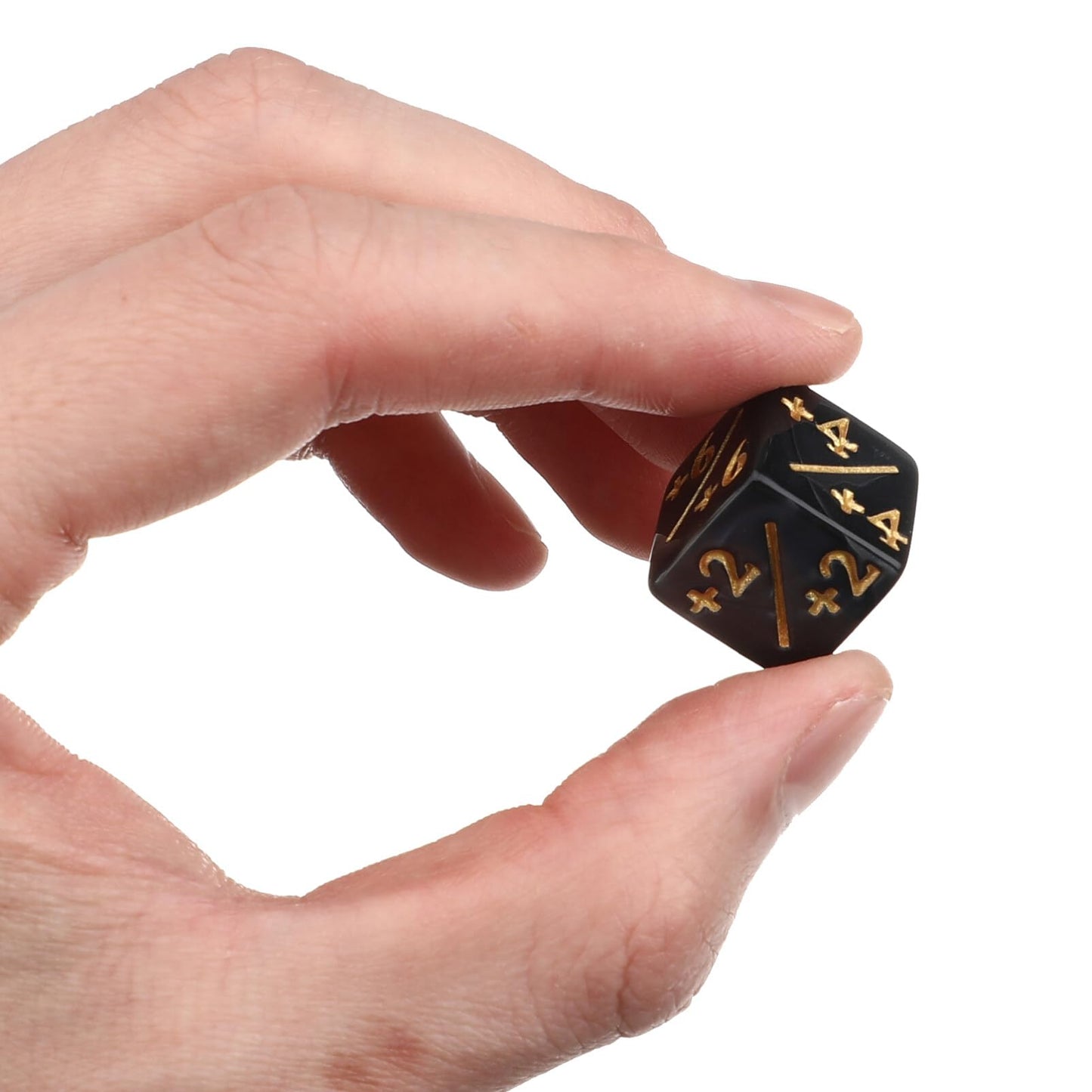 TOPPERFUN 24Pcs 1/+1 Token Dice Counter – 0.63-Inch D6 Plus/Minus, Acrylic Counter Dice, Black