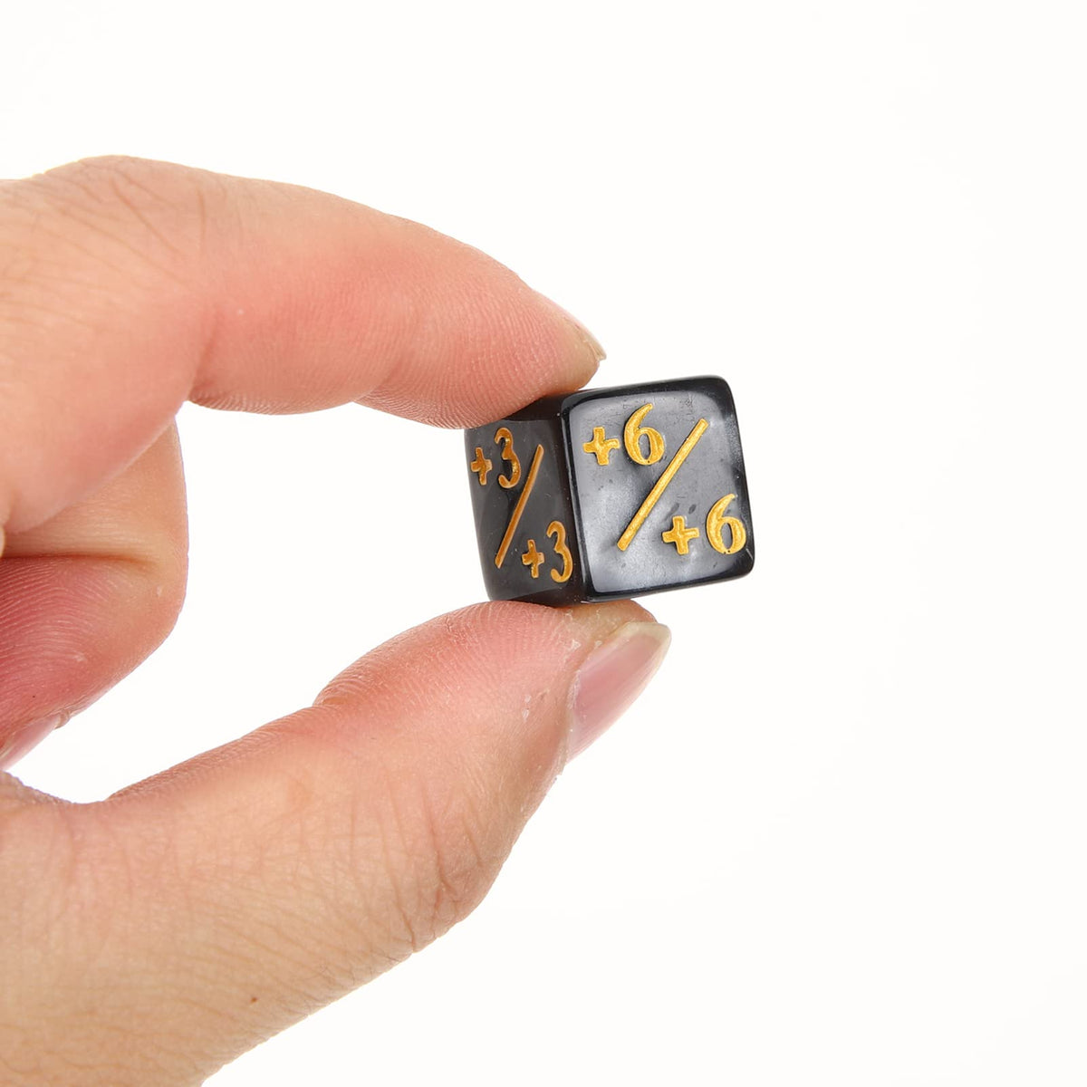 TOPPERFUN 48Pcs 1/+1 Token Dice Counter – Acrylic D6 Plus/Minus, MTG/CCG Compatible, Black