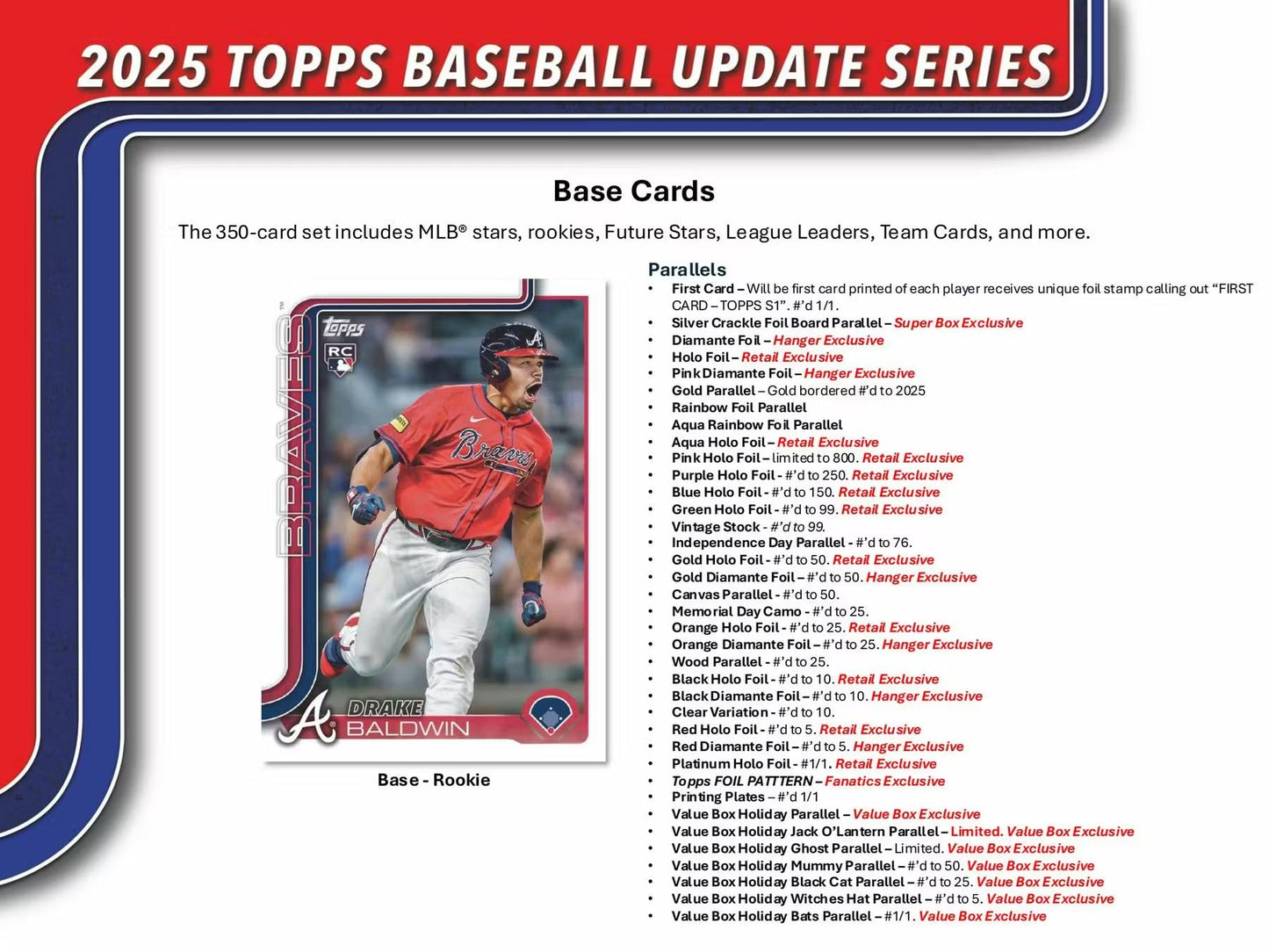 2025 Topps Update Series Baseball Hanger Box with Diamante Parallels | Stars of MLB