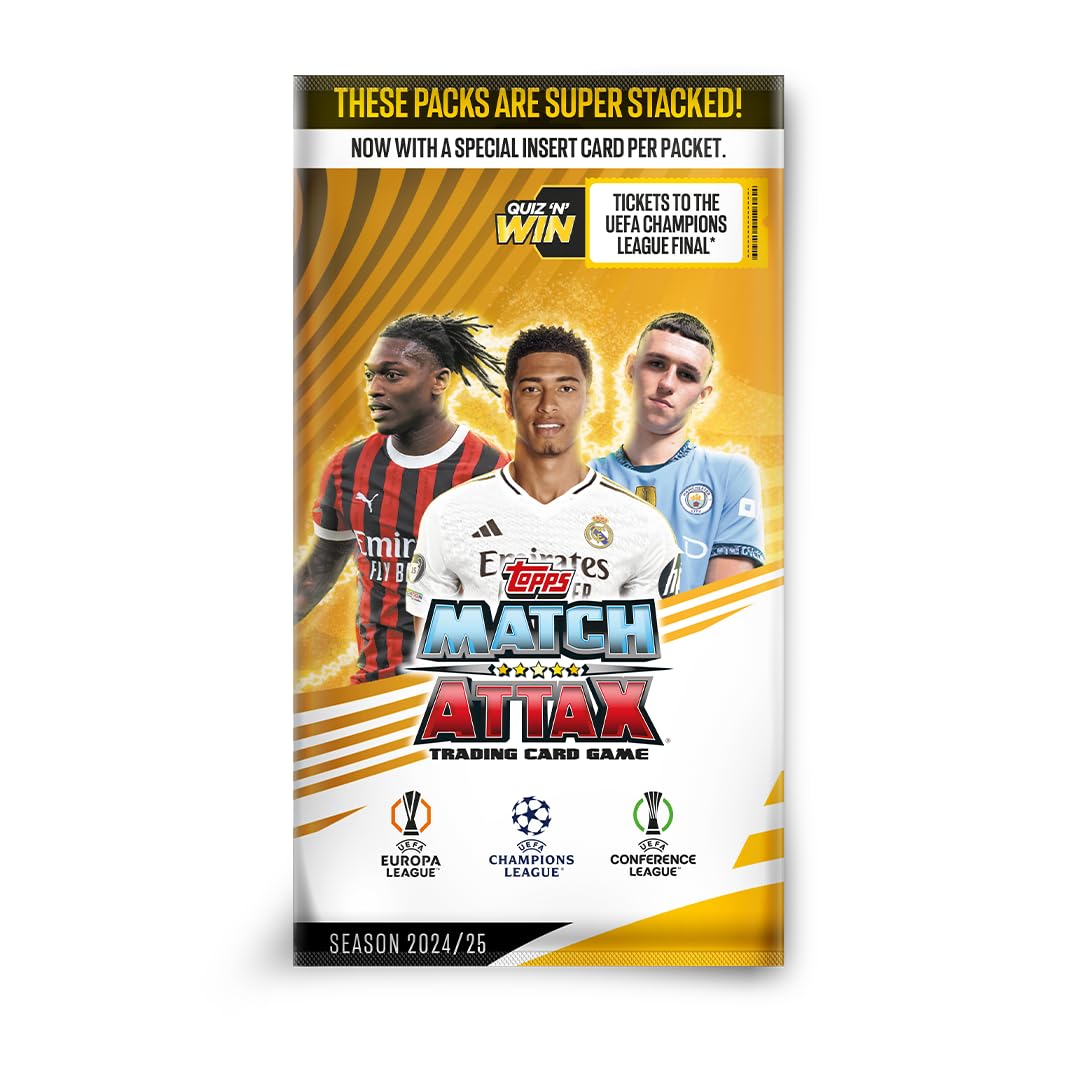 Topps UEFA Champions League Match Attax 24/25 Flow Pack – 40 Cards, Ultra Rare & Limited Editions