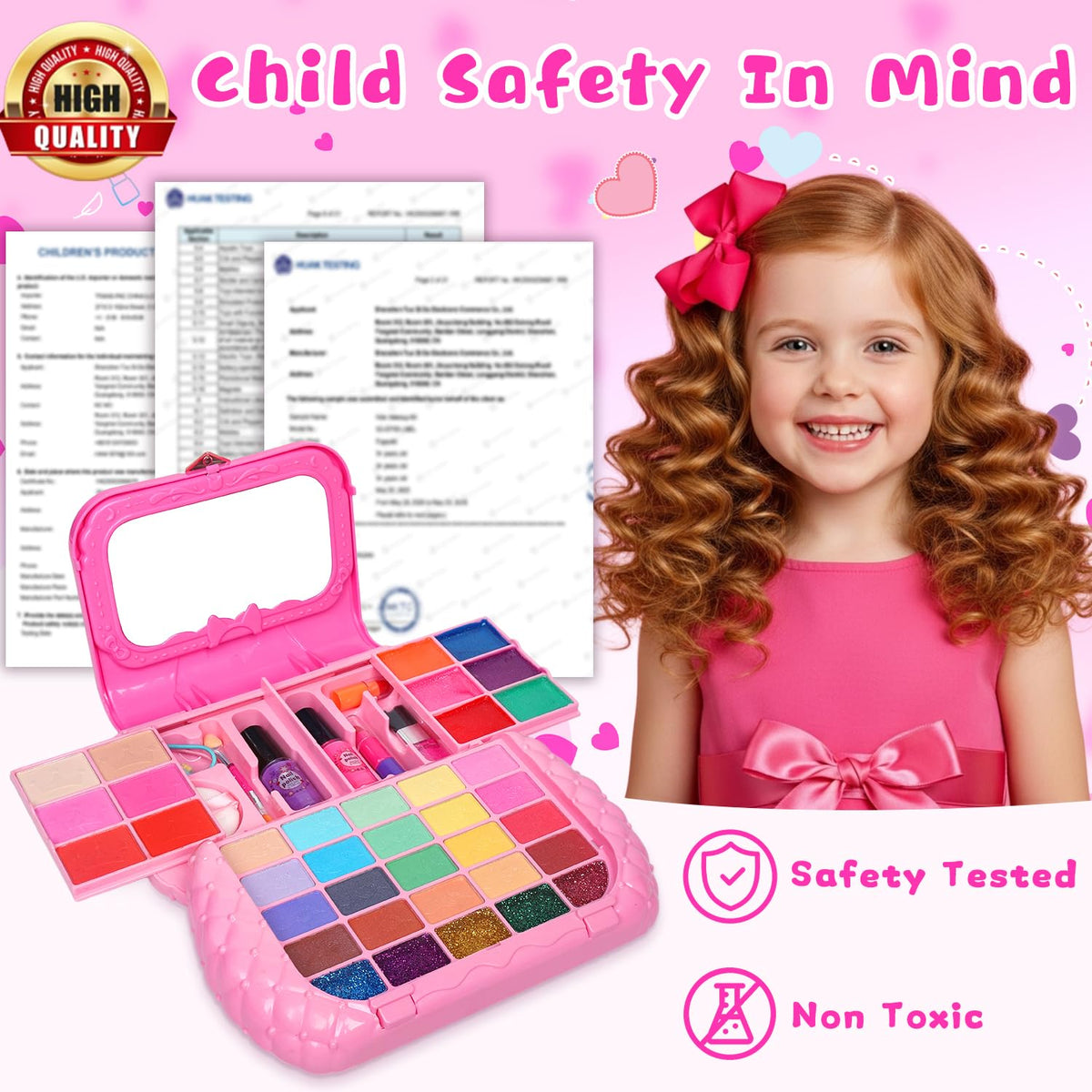 Topsolid Kids Makeup Kit – Washable, Safe Color Play with Mirror