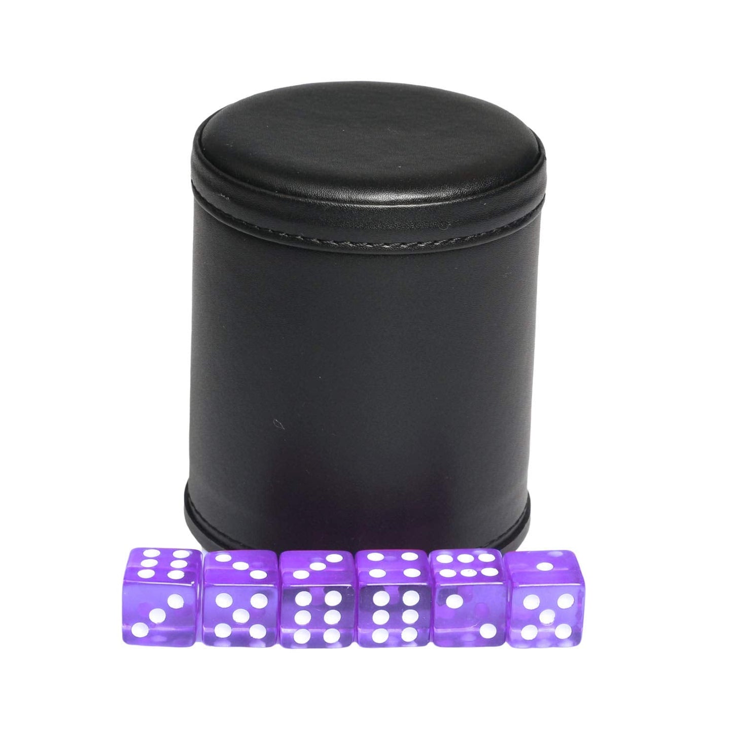 TOPTAN Leatherette Dice Cup with Purple Felt Lining — Quiet Shaker for Yahtzee, Farkle & Liars Dice