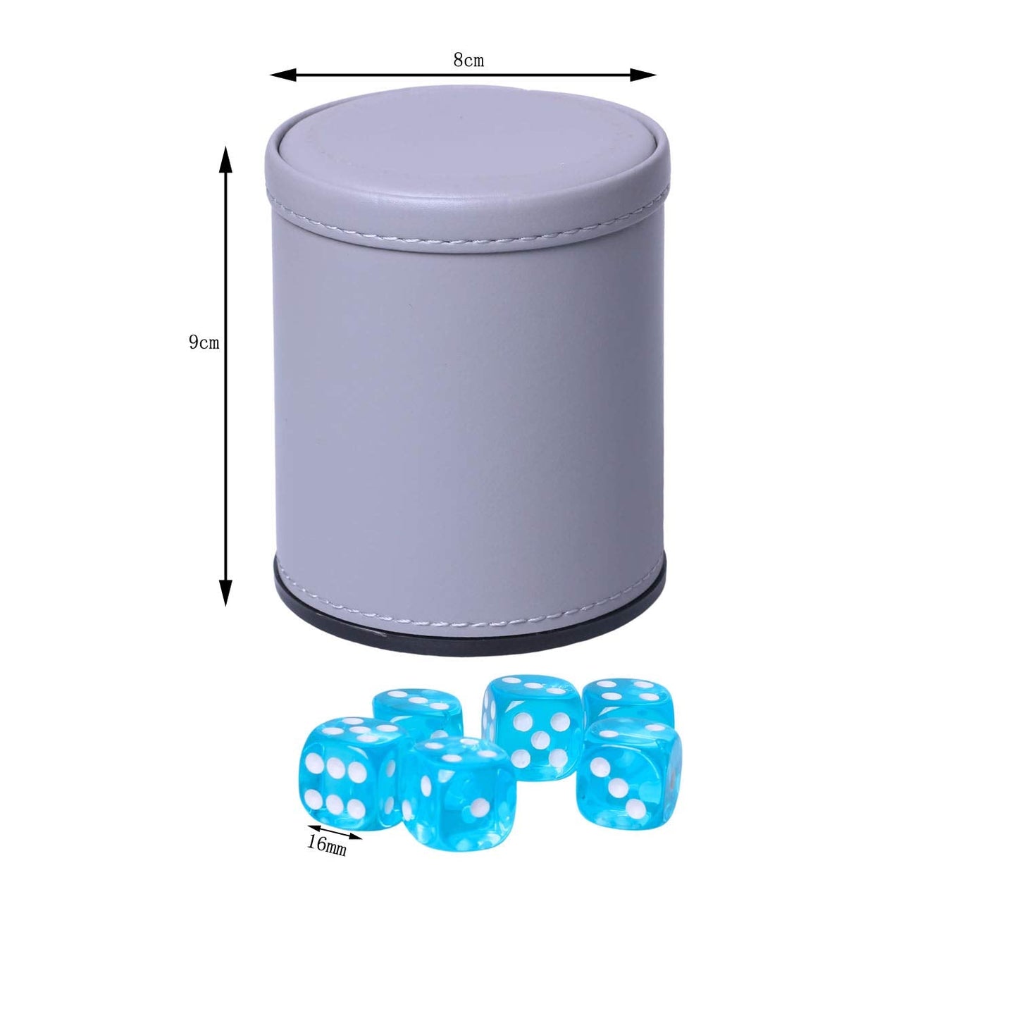 TOPTAN Dice Cup Set – Leatherette Exterior, Felt-Lined Interior, Quiet Shake with 6 Dice