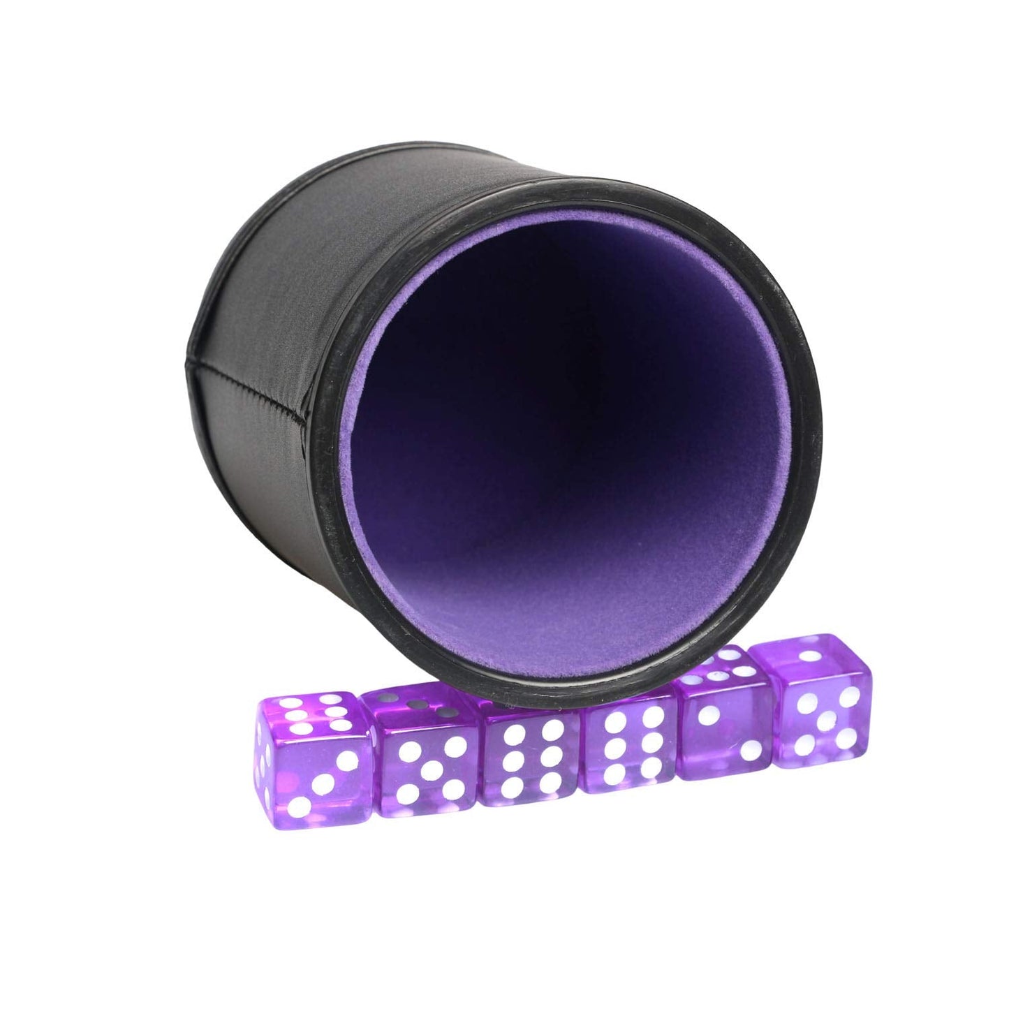 TOPTAN Leatherette Dice Cup with Purple Felt Lining — Quiet Shaker for Yahtzee, Farkle & Liars Dice