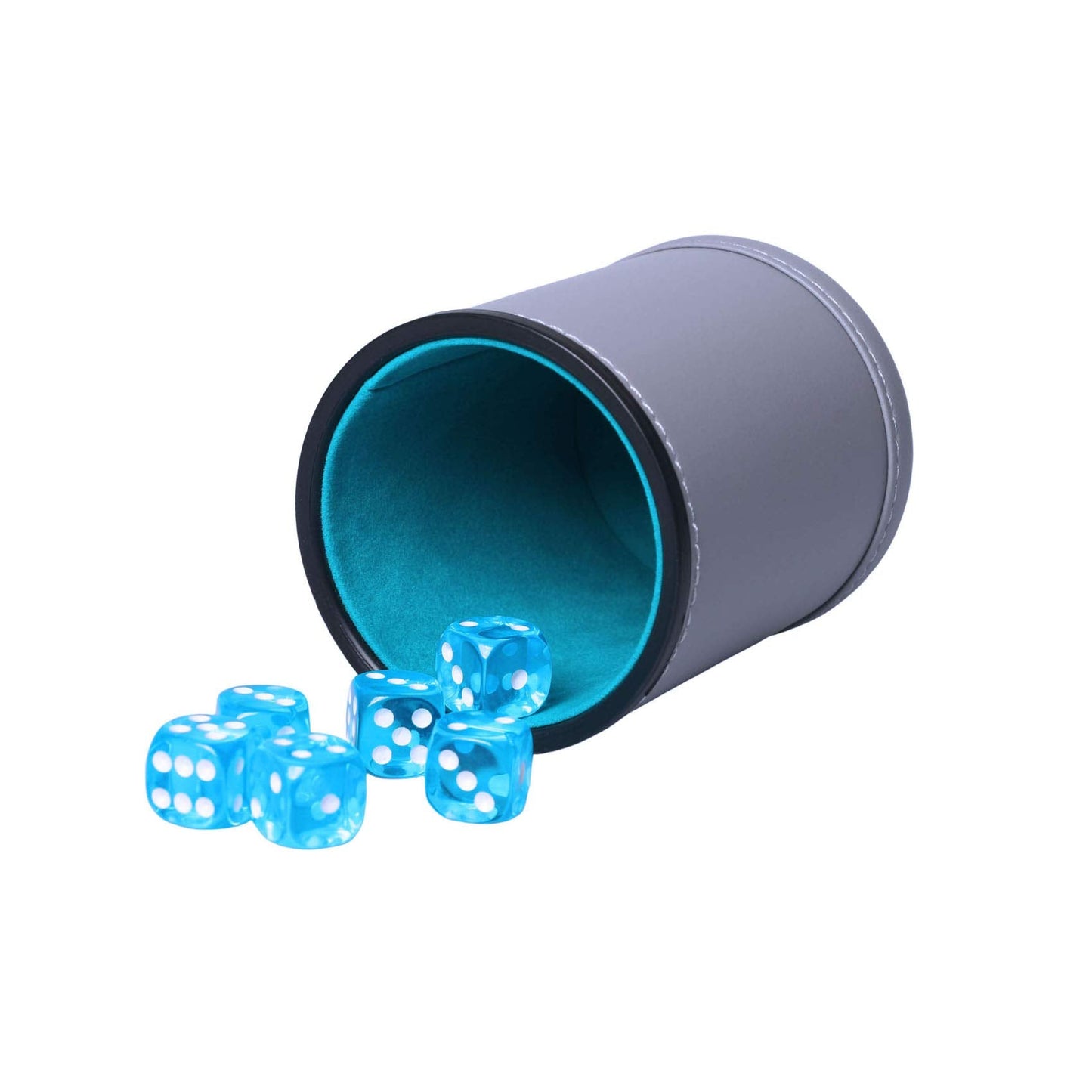 TOPTAN Dice Cup Set – Leatherette Exterior, Felt-Lined Interior, Quiet Shake with 6 Dice
