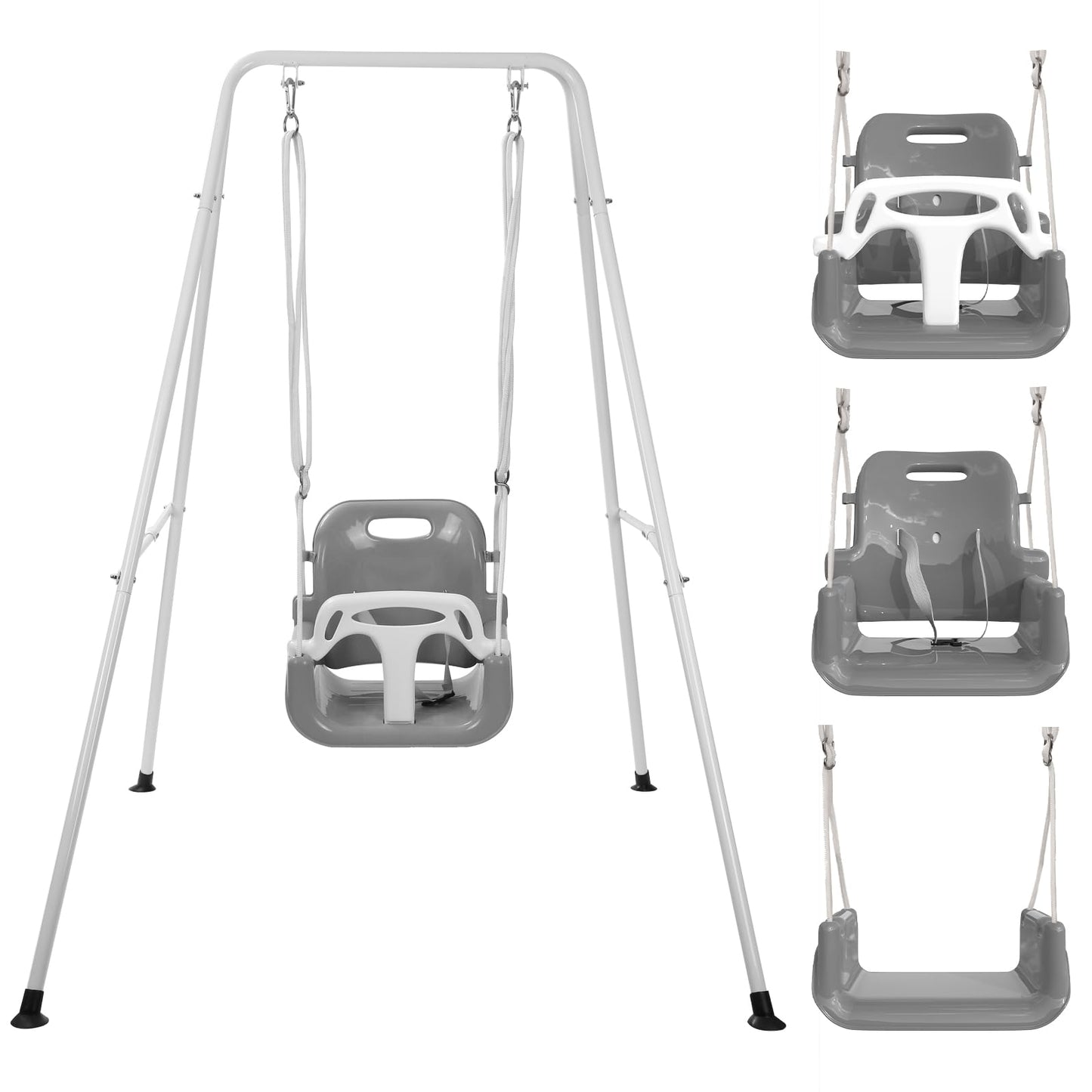 TOREVSIOR Taleco Gear Toddler Swing – 3-in-1 Indoor/Outdoor Swing Set (Black) for 6 Months+