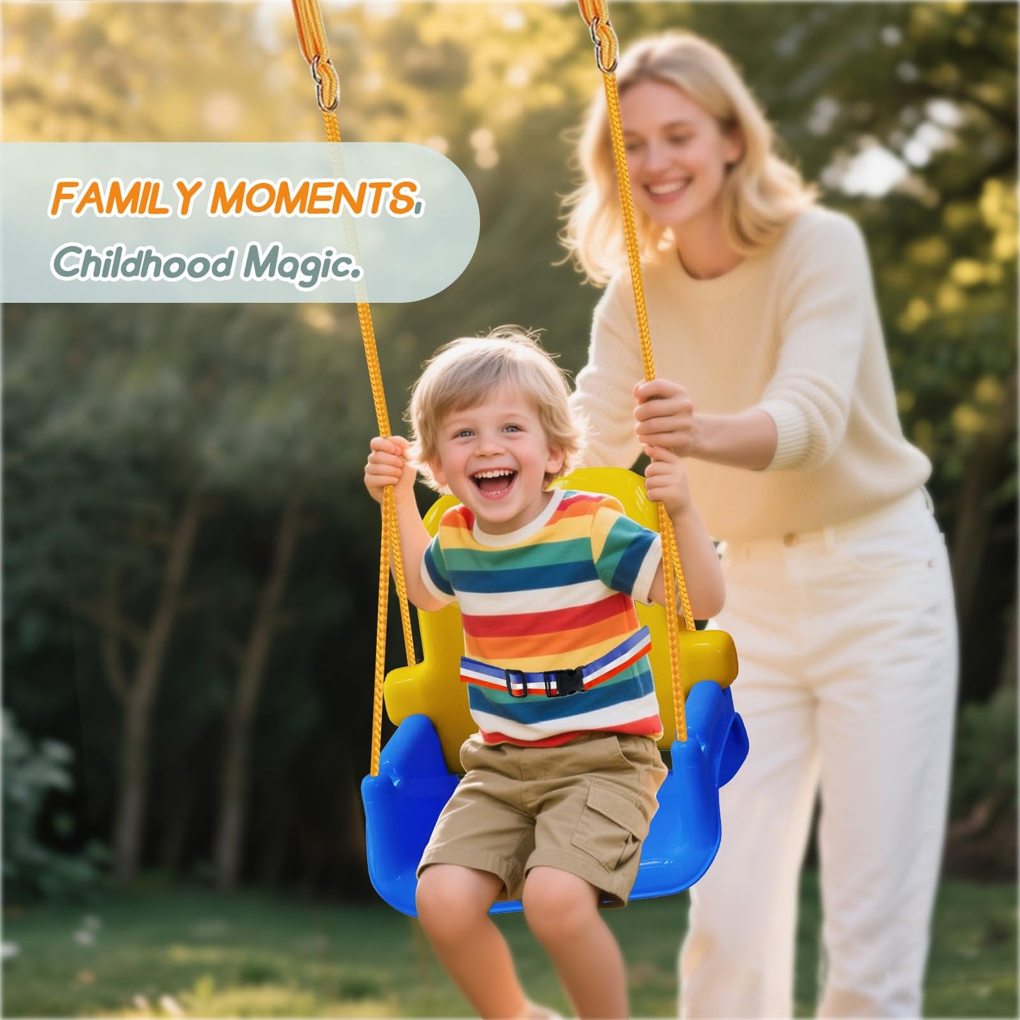 TOREVSIOR Upgraded Toddler Swing with Tray - Detachable, Foldable Indoor & Outdoor Use