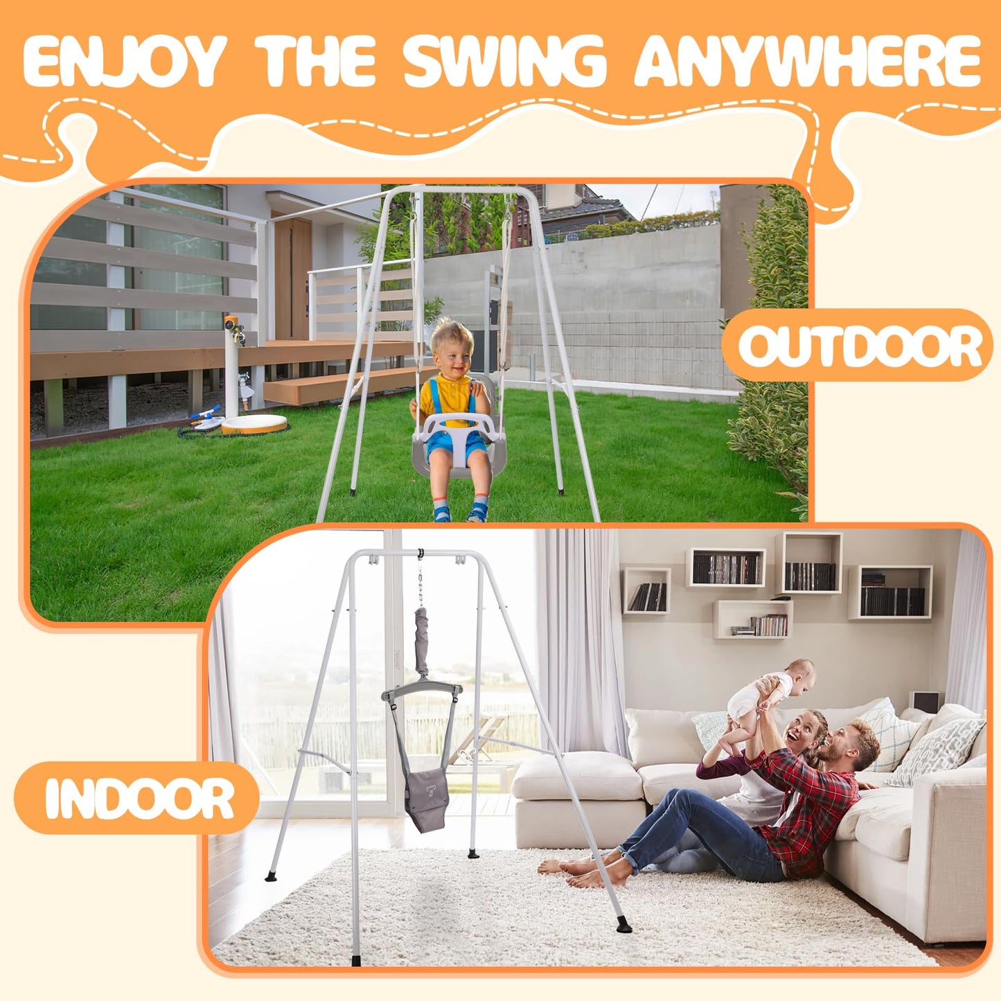 TOREVSIOR Taleco Gear 2-in-1 Toddler Swing & Jumper | Indoor/Outdoor Use