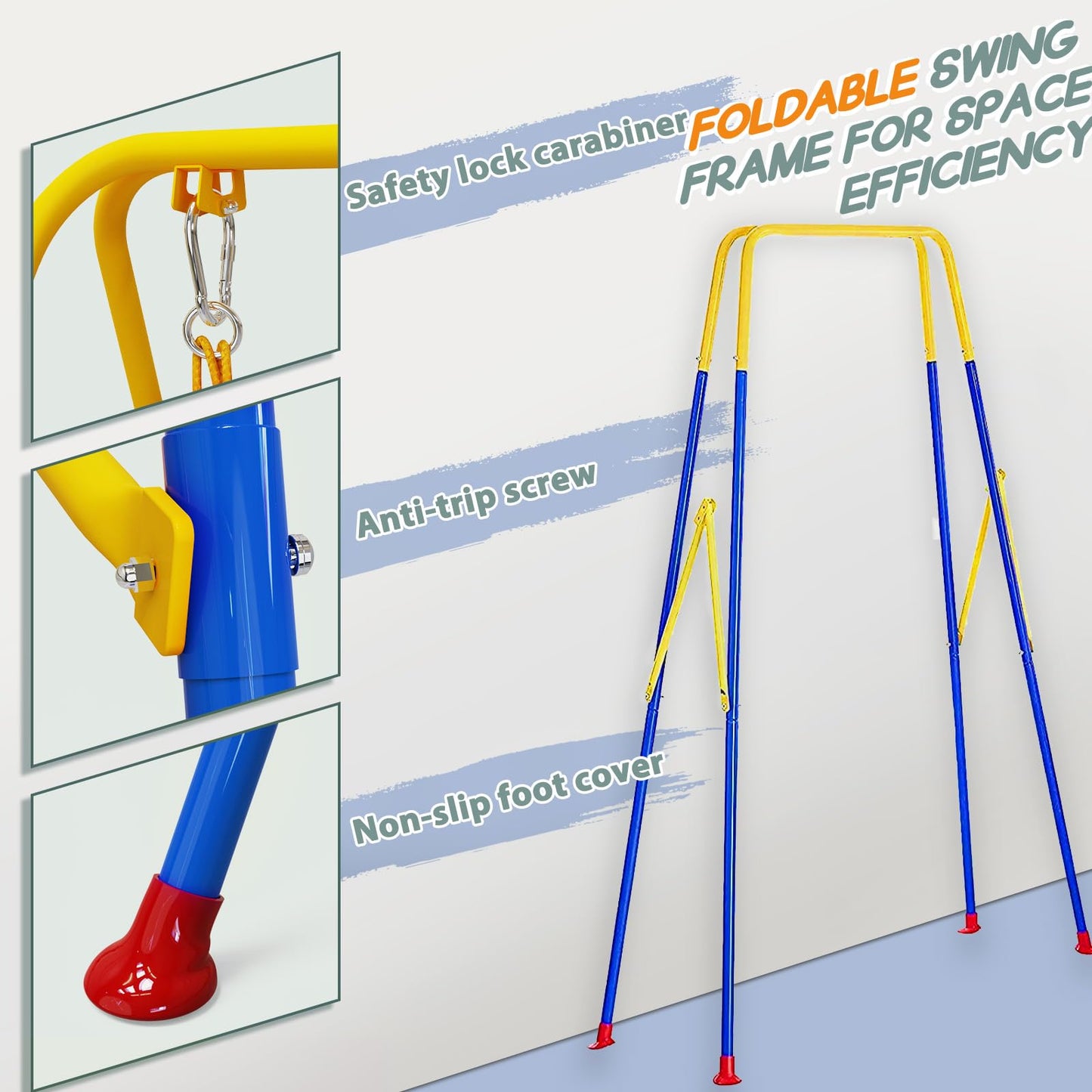 TOREVSIOR Upgraded Toddler Swing with Tray - Detachable, Foldable Indoor & Outdoor Use