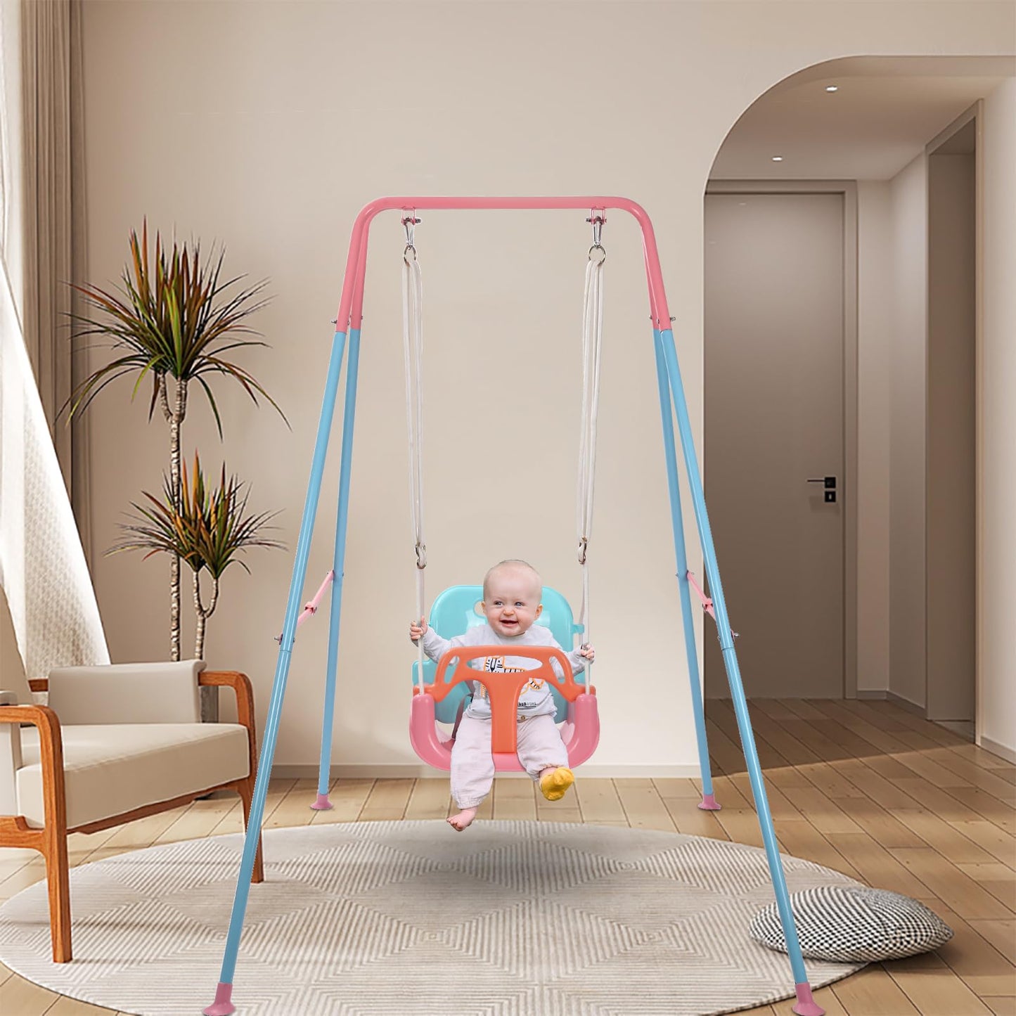 TOREVSIOR TALECO Gear Toddler Swing — 3-in-1 Indoor/Outdoor Swing Set (Pink)