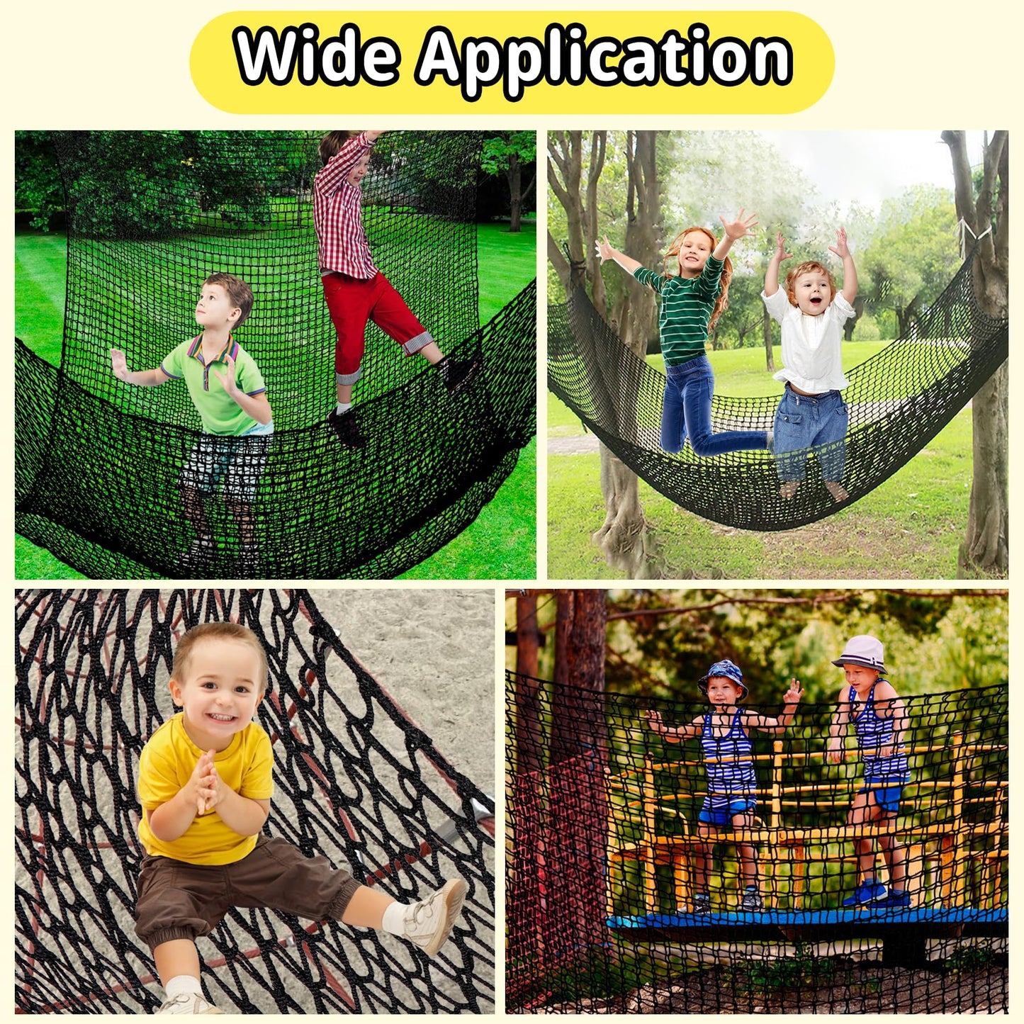 Toriexon Climbing Cargo Net 9.8' x 9.8' | Double-Layer Playground Safety Net with Storage Bag