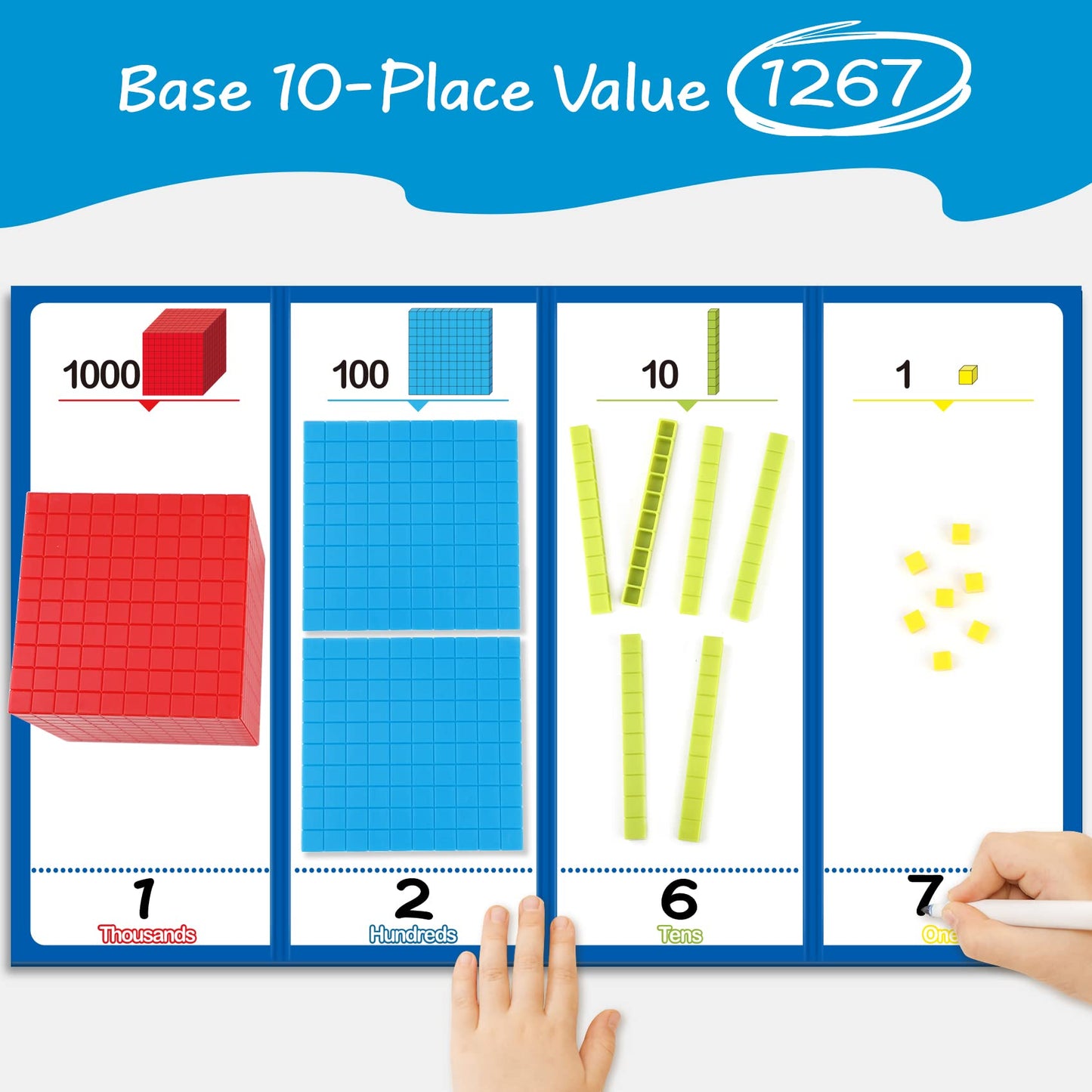 Torlam 131 PCS Base Ten Blocks - Colorful Math Manipulatives for Learning