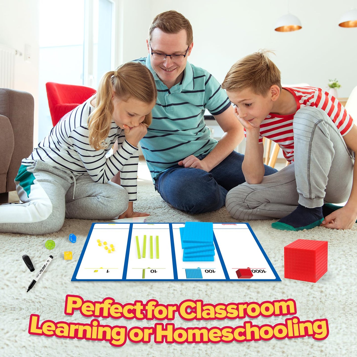 Torlam Base Ten Blocks for Place Value – Math Manipulatives for 1st–3rd Grade