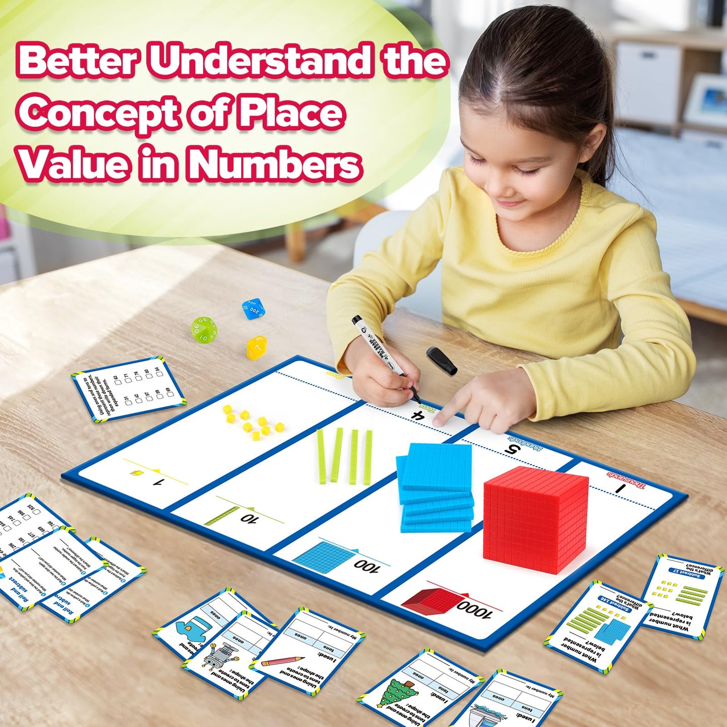 Torlam Base Ten Blocks for Place Value – Math Manipulatives for 1st–3rd Grade
