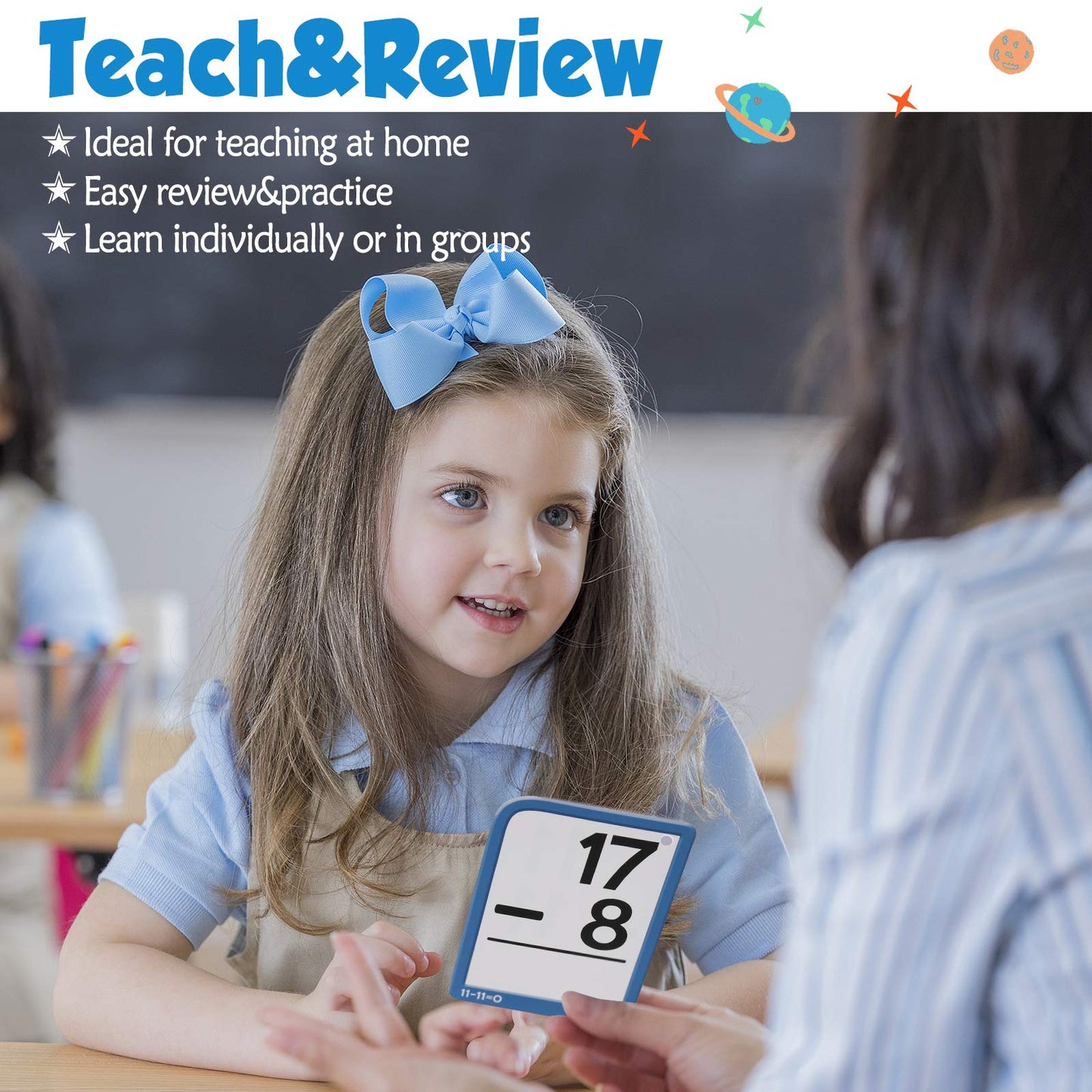 Torlam Multi Math Flash Cards for Kids 4-8 – Addition, Subtraction, Multiplication & Division | 332 Cards with 4 Rings