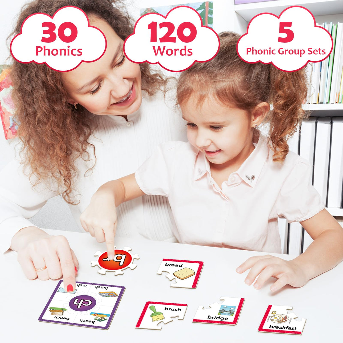 Torlam Phonics Puzzle: Fun Flash Cards for Early Reading & Sight Words