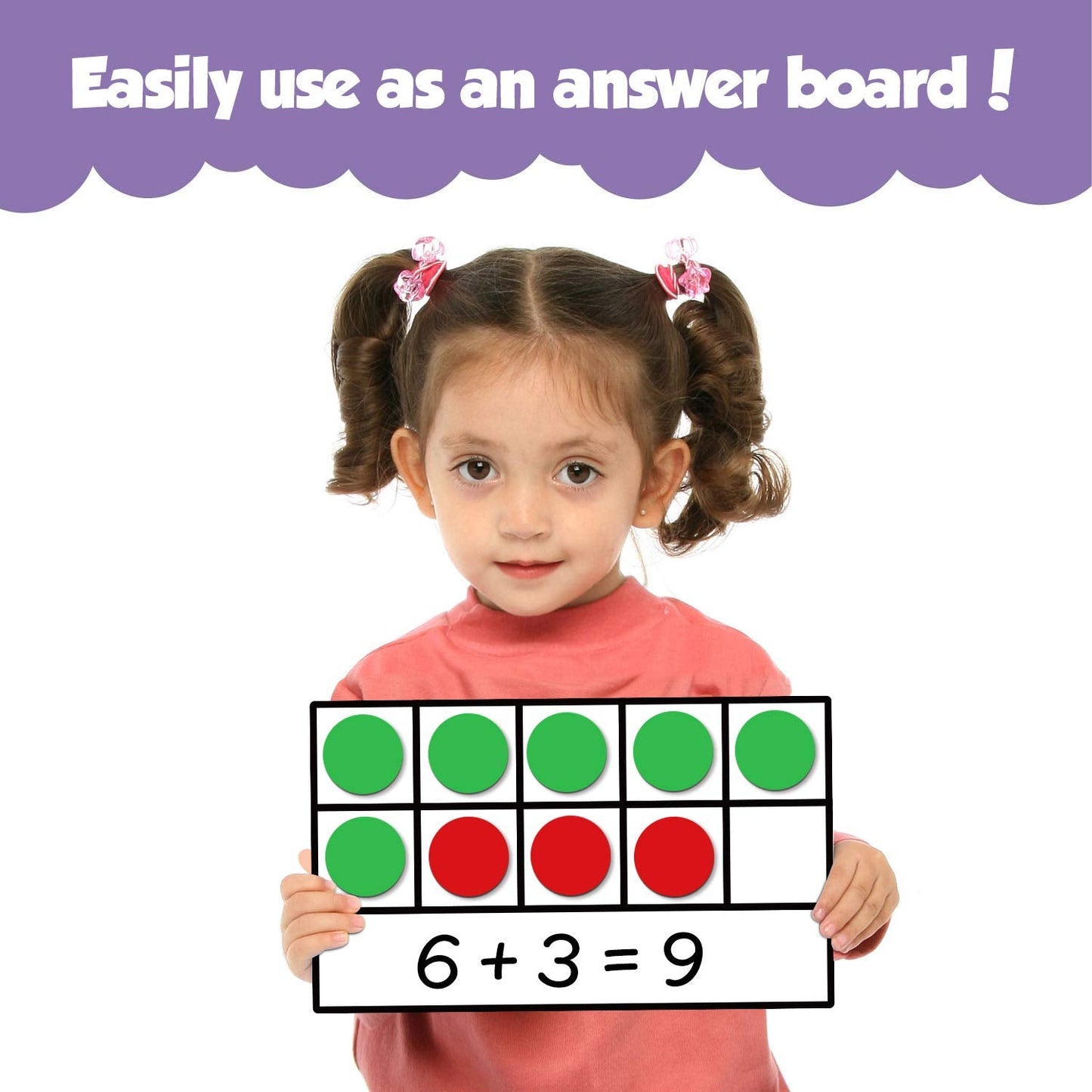 Torlam Magnetic Ten-Frame Set – 5 Frames & 55 Counters (Hand-held, 2 Pens Included)