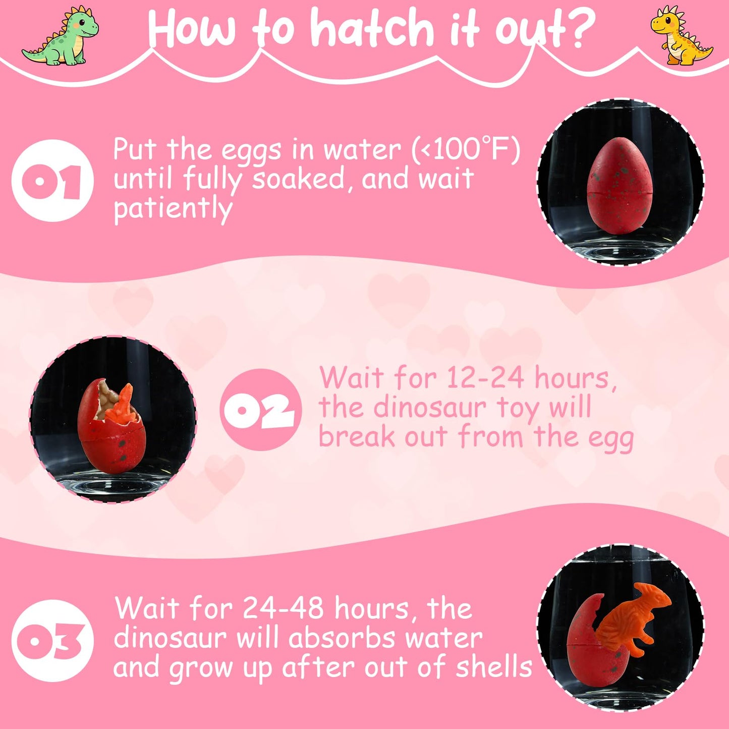 TORONTOKYO 28-Pack Hatching Dino Eggs with Valentines Cards for Kids – Classroom Favors & Party Gifts