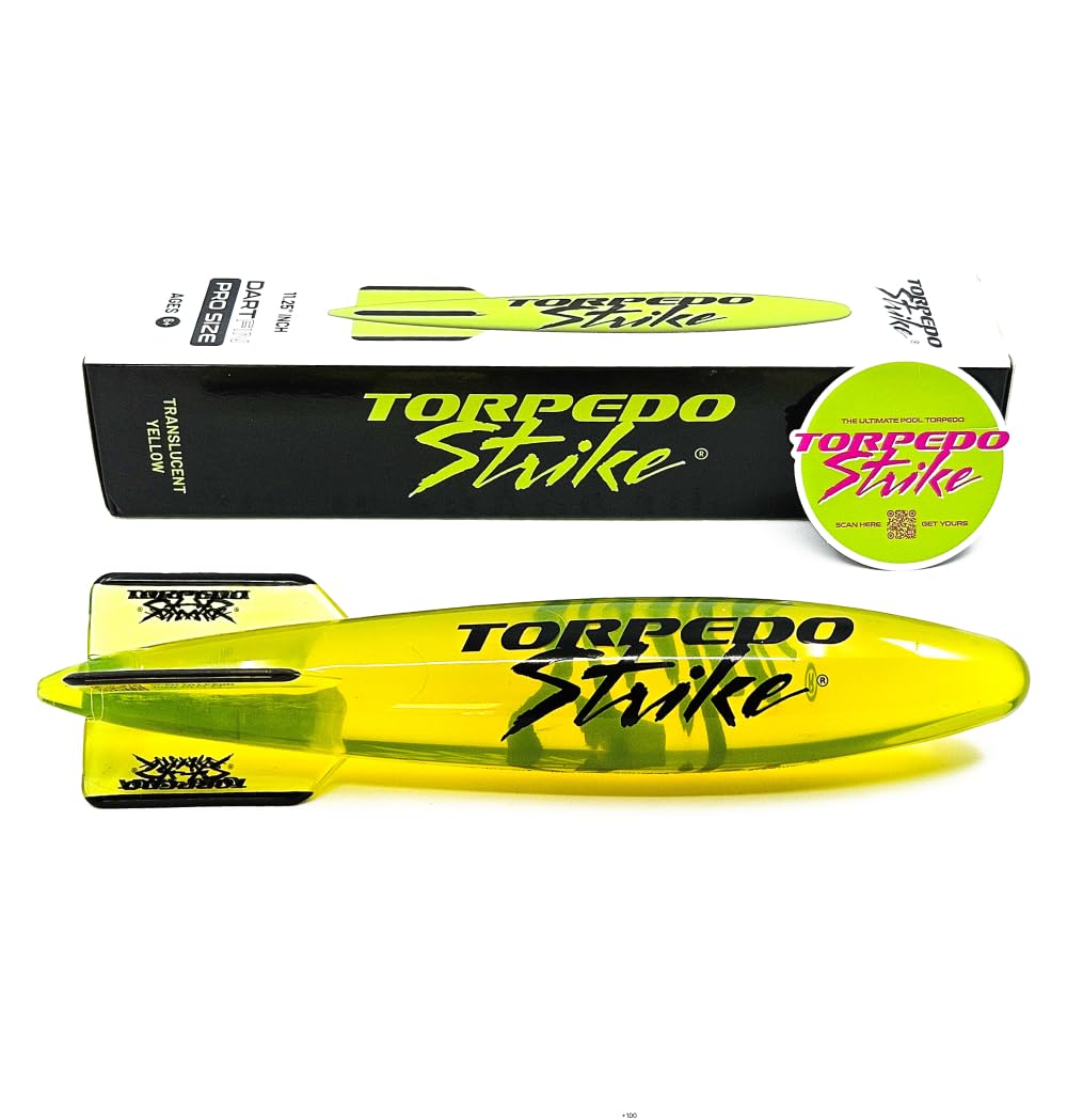 Torpedo Strike DartFin 11.25-inch Pro Size Pool Torpedo — Glides Up to 40 Feet Underwater
