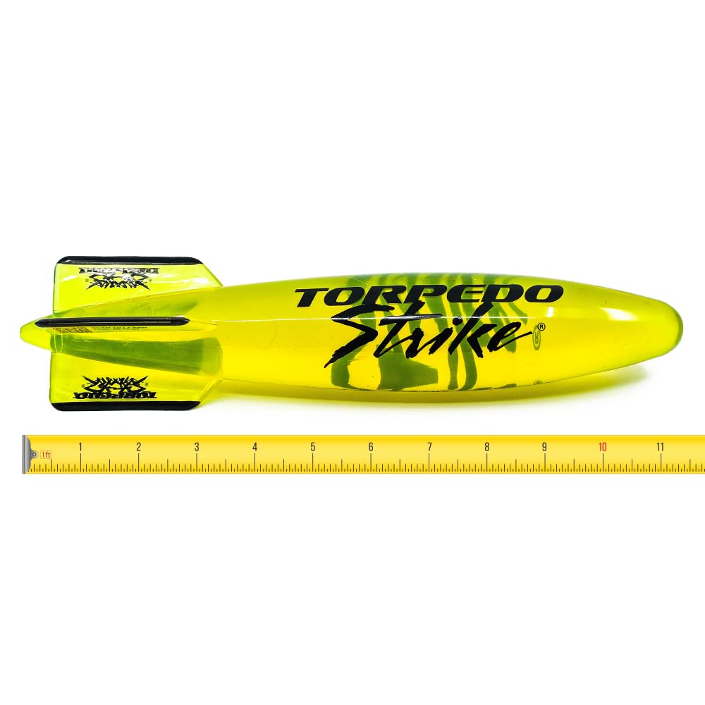 Torpedo Strike DartFin 11.25-inch Pro Size Pool Torpedo — Glides Up to 40 Feet Underwater
