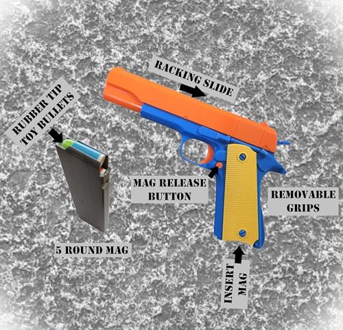 Toshi Station Toy Gun – Soft Dart Blaster with 20 Darts & 2 Holders | Slide Action for Kids 6+