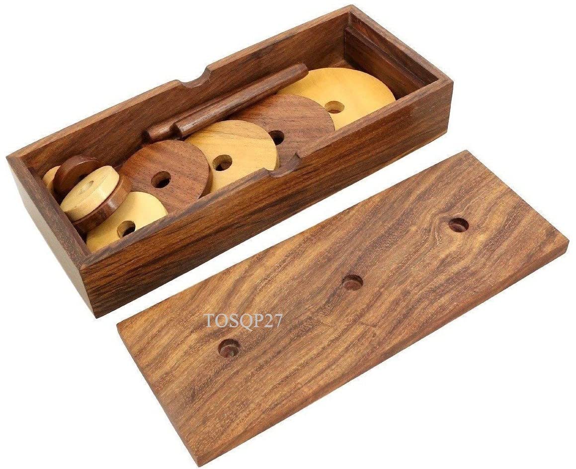 Tower of Hanoi Puzzle Gift – Premium Rosewood Brain Teaser by TOSQP27