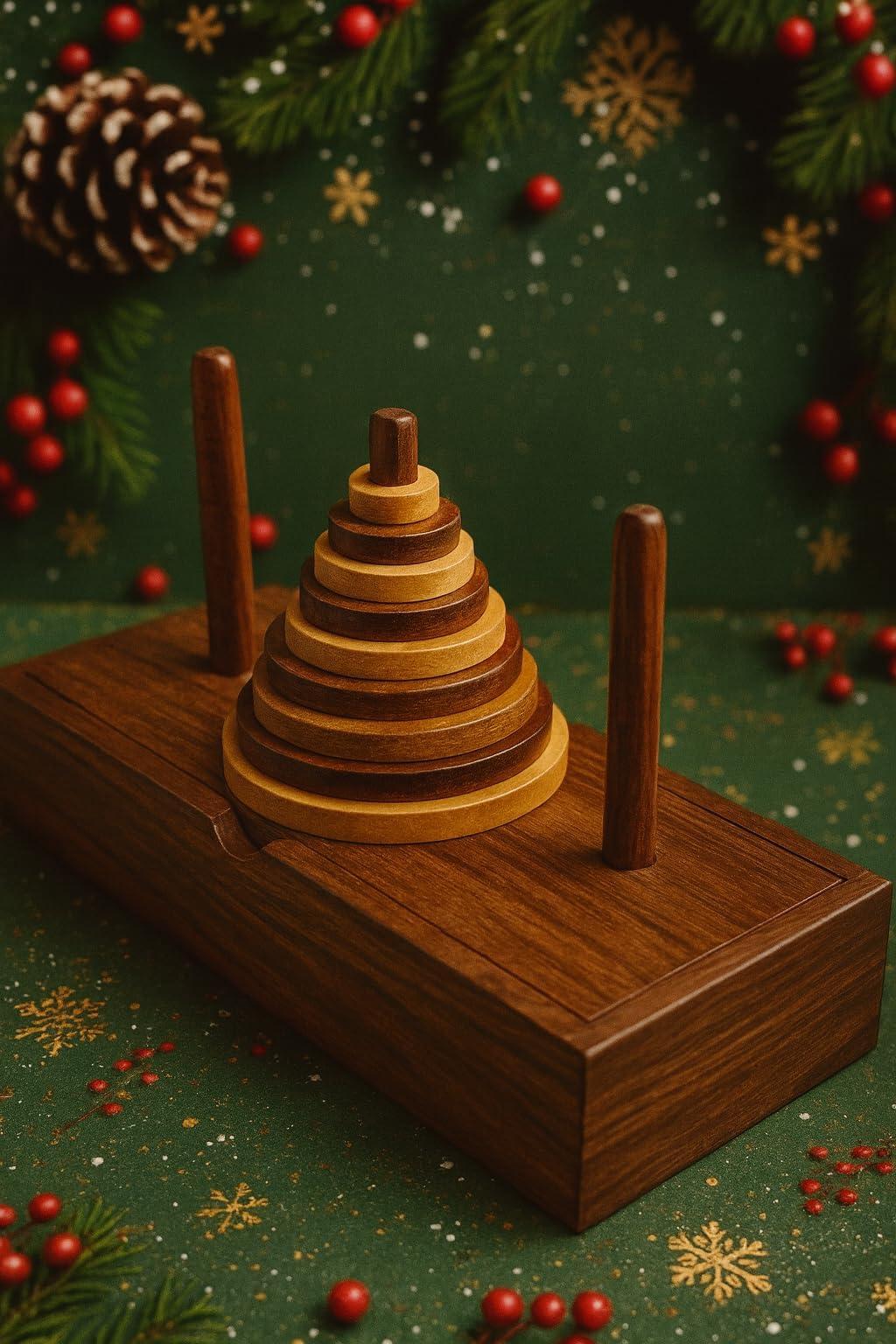 Tower of Hanoi Puzzle Gift – Premium Rosewood Brain Teaser by TOSQP27