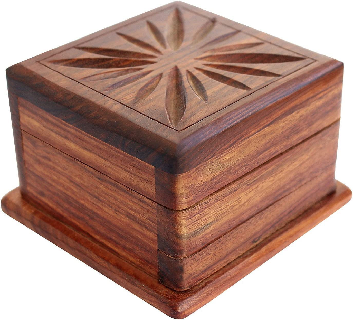 TOSQP27 Secret Box Brainteaser Puzzle Case – Rosewood Gift & Storage Organizer