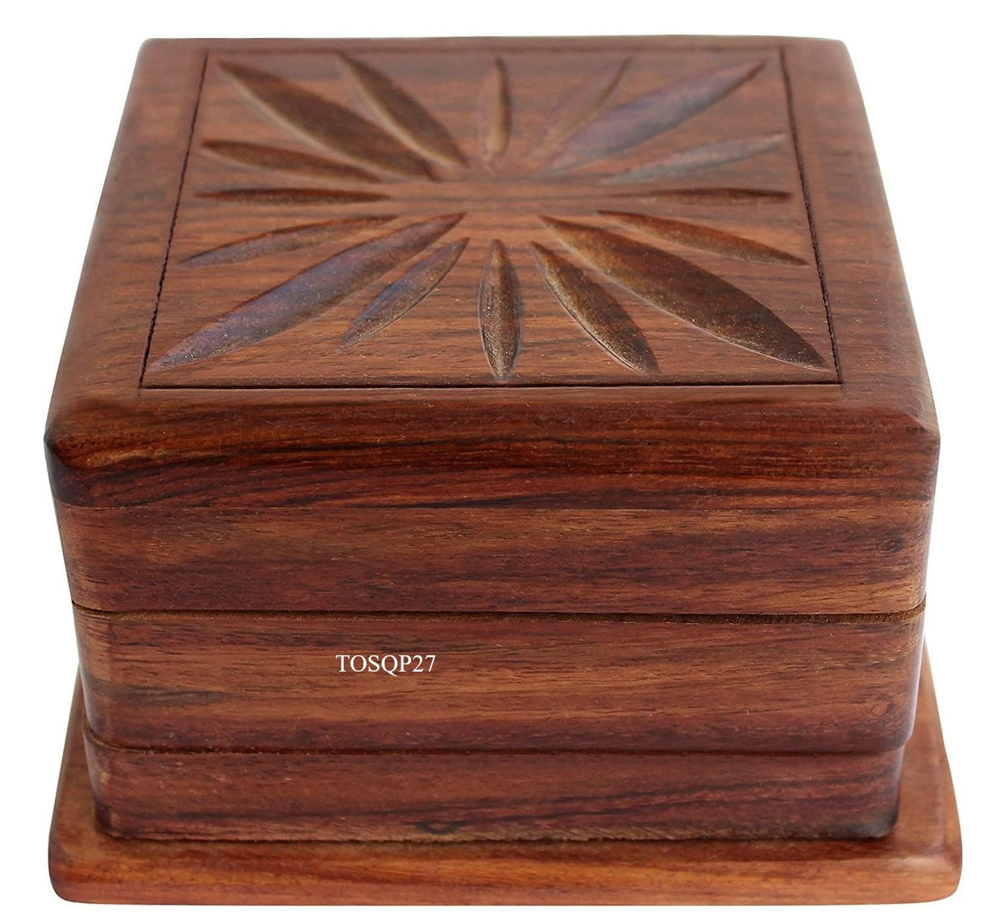 TOSQP27 Secret Box Brainteaser Puzzle Case – Rosewood Gift & Storage Organizer