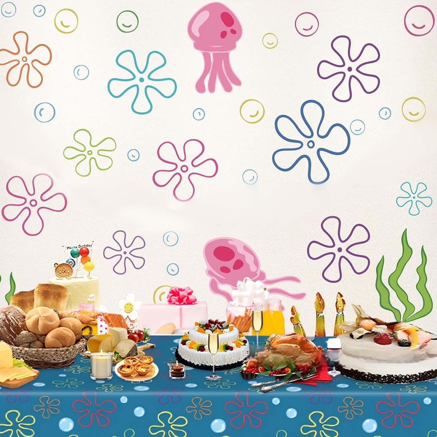 177pcs Underwater Flower Wall Stickers — Peel & Stick, Zero Residue by Tostmrks