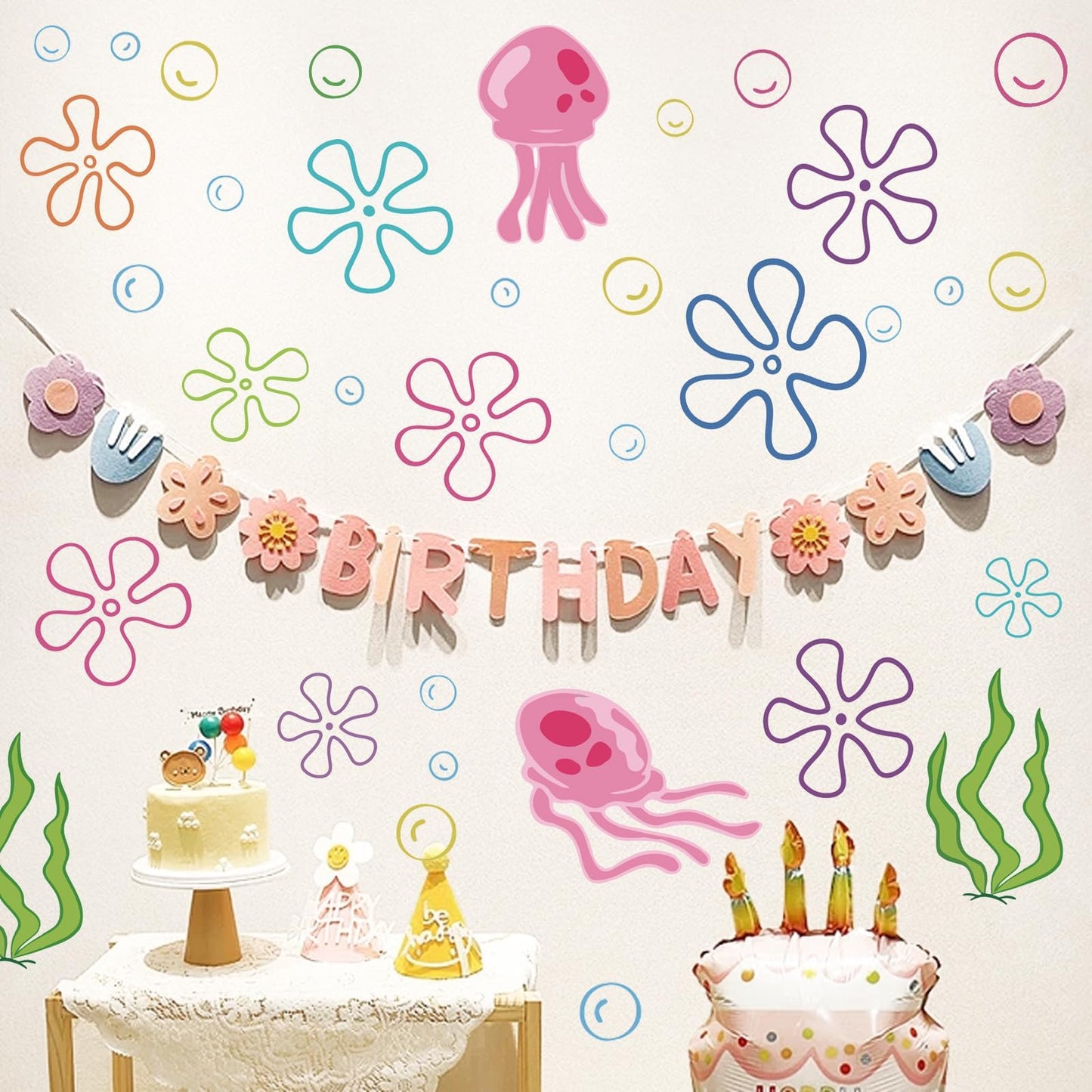 177pcs Underwater Flower Wall Stickers — Peel & Stick, Zero Residue by Tostmrks