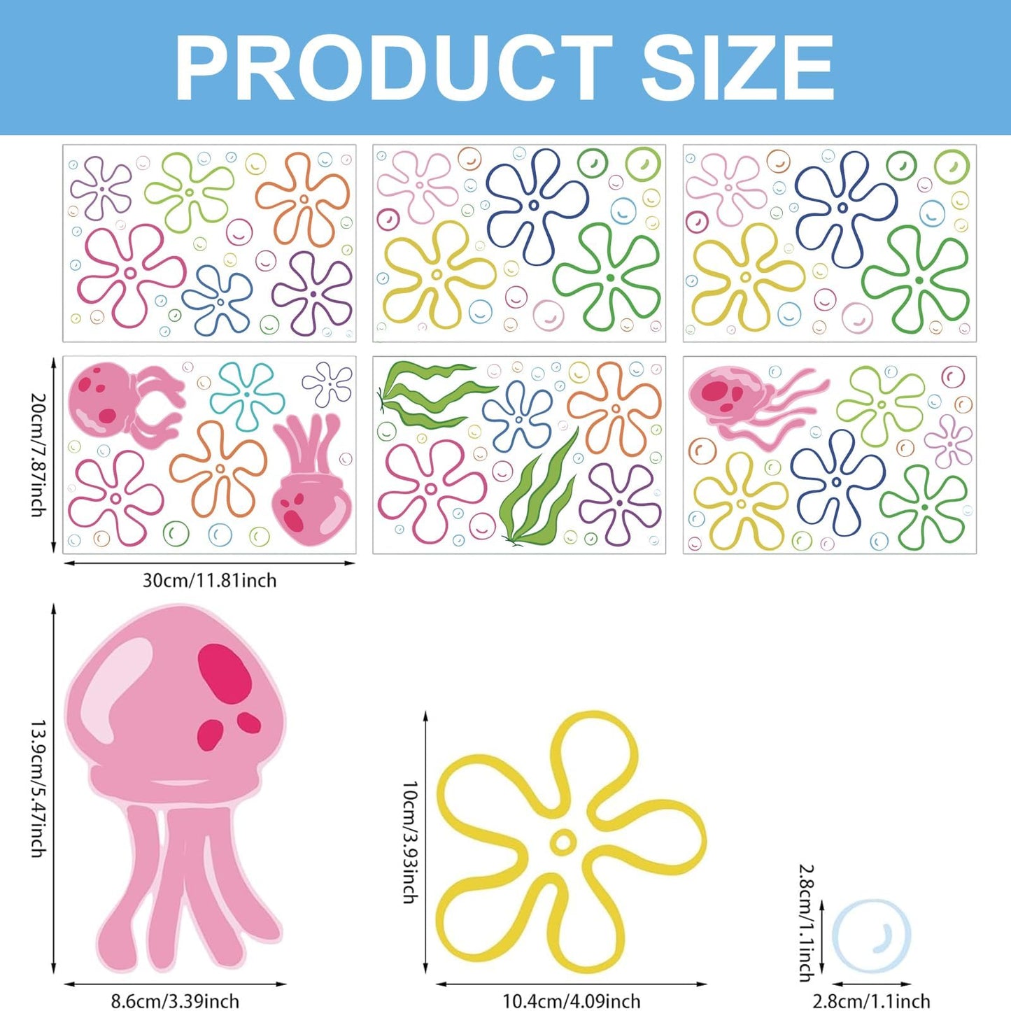 177pcs Underwater Flower Wall Stickers — Peel & Stick, Zero Residue by Tostmrks