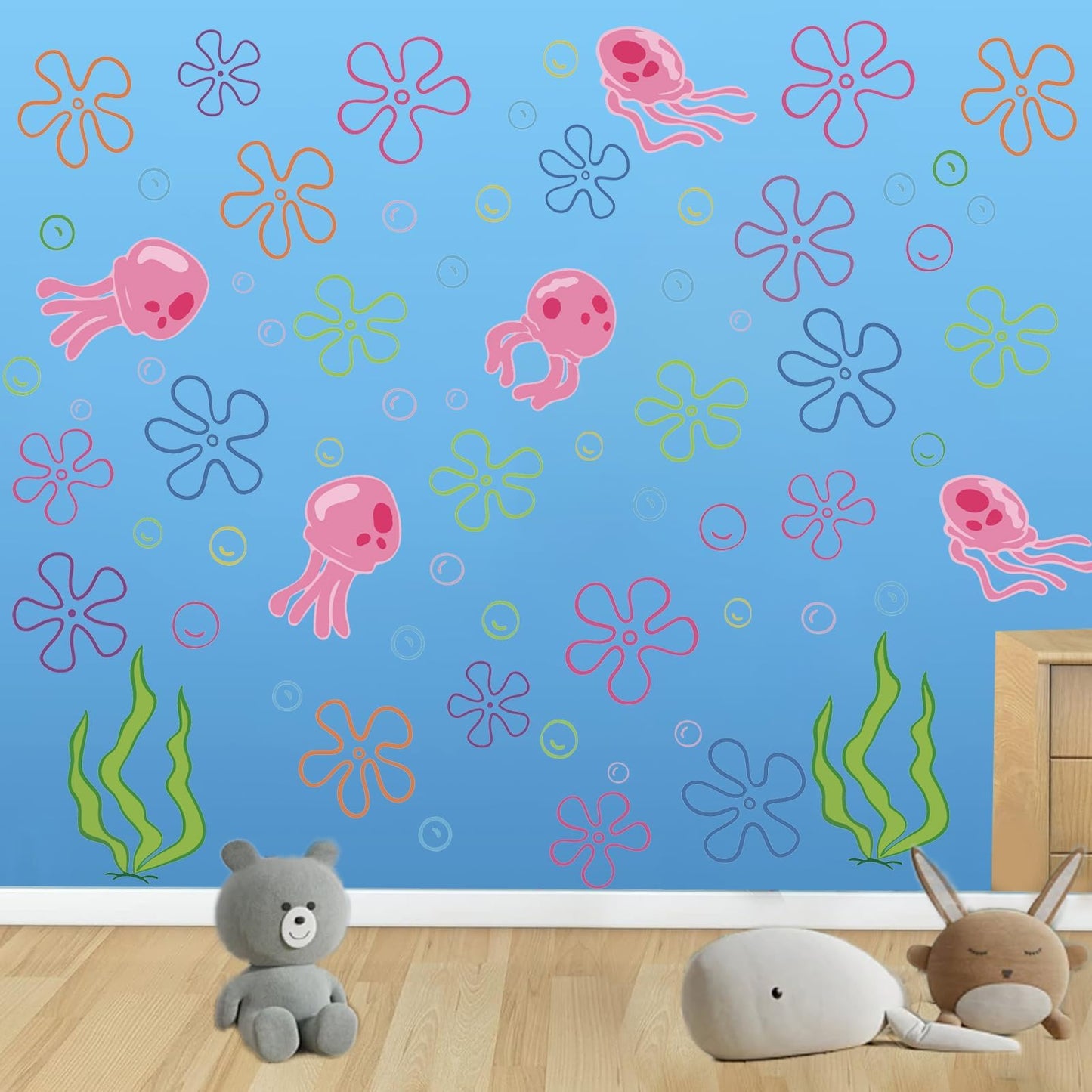 177pcs Underwater Flower Wall Stickers — Peel & Stick, Zero Residue by Tostmrks