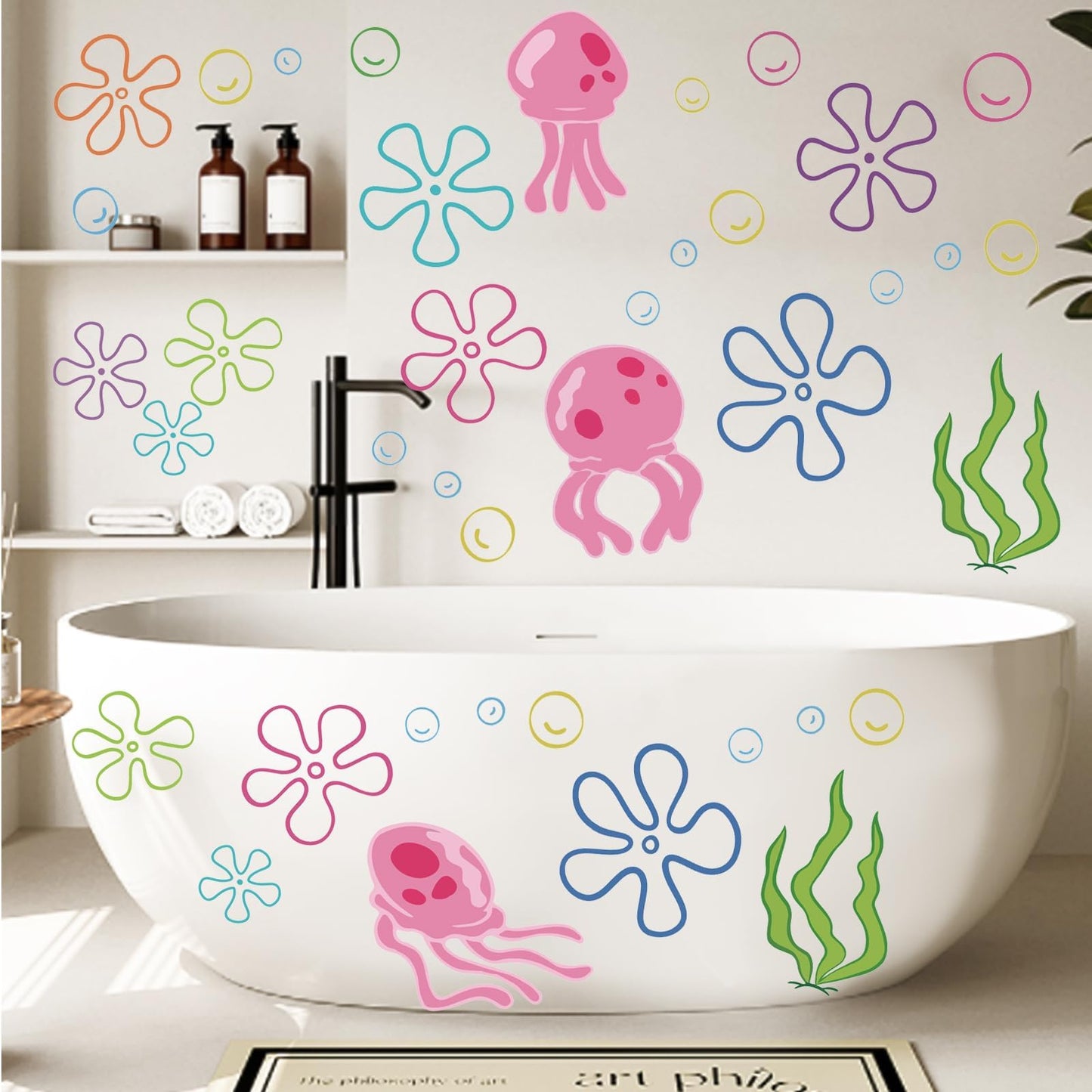 177pcs Underwater Flower Wall Stickers — Peel & Stick, Zero Residue by Tostmrks