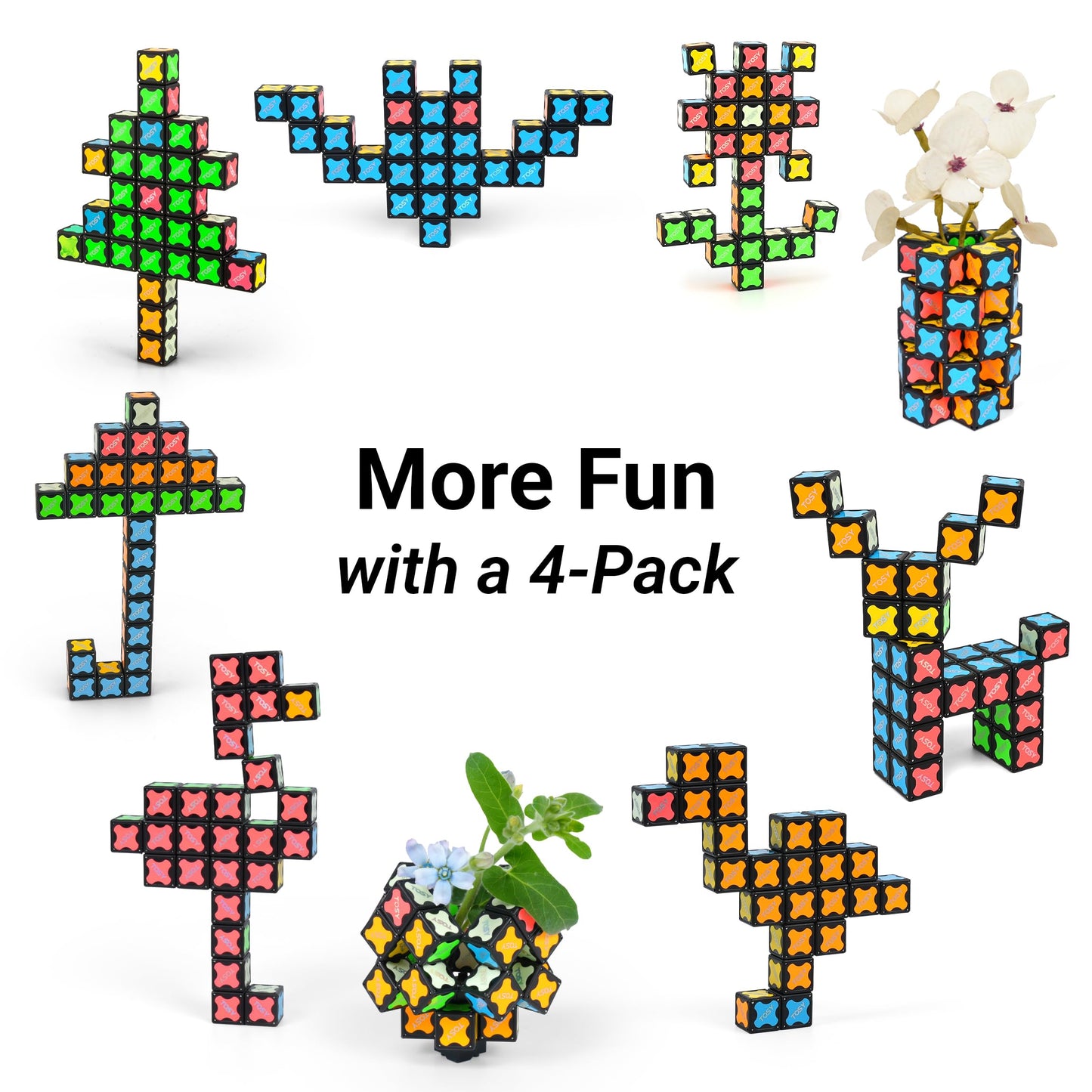 TOSY Magnet Cube 2x2 – 8-Block Magnetic Puzzle & Customizable Infinity Cube