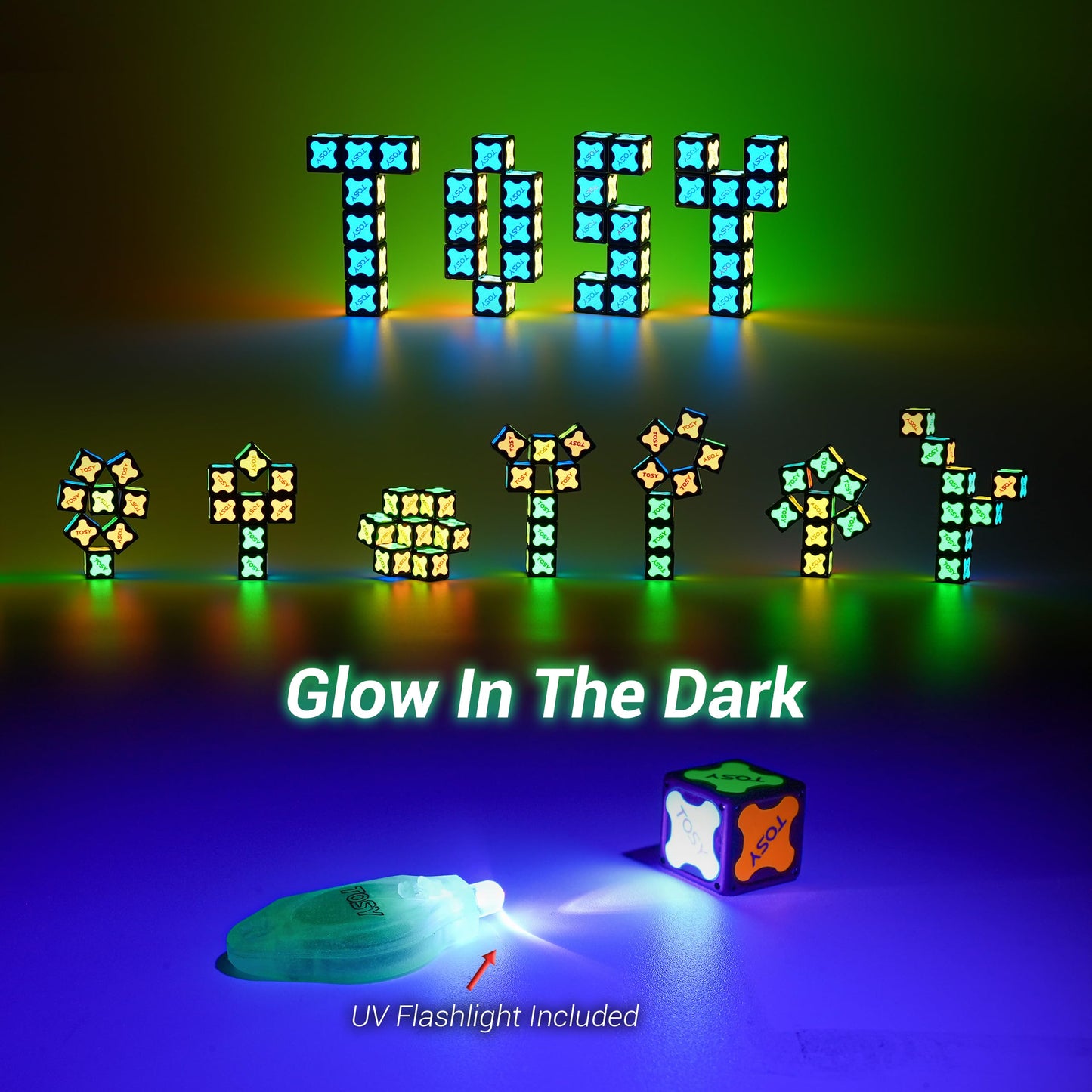 TOSY Magnet Cube 2x2 – Glow-in-the-Dark Magnetic Puzzle & Customizable Infinity Cube | STEM Toy