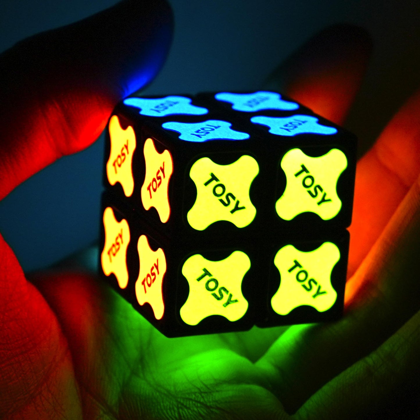 TOSY Magnet Cube 2x2 – Glow-in-the-Dark Infinity Cube & UV Flashlight STEM Toy