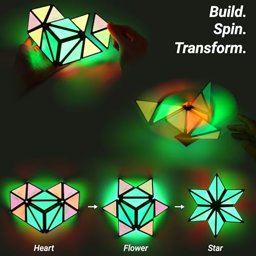 TOSY Magnet Pyramid Glow — 1 Cube Transforms Into 1 Billion Shapes (STEM Puzzle Toy)