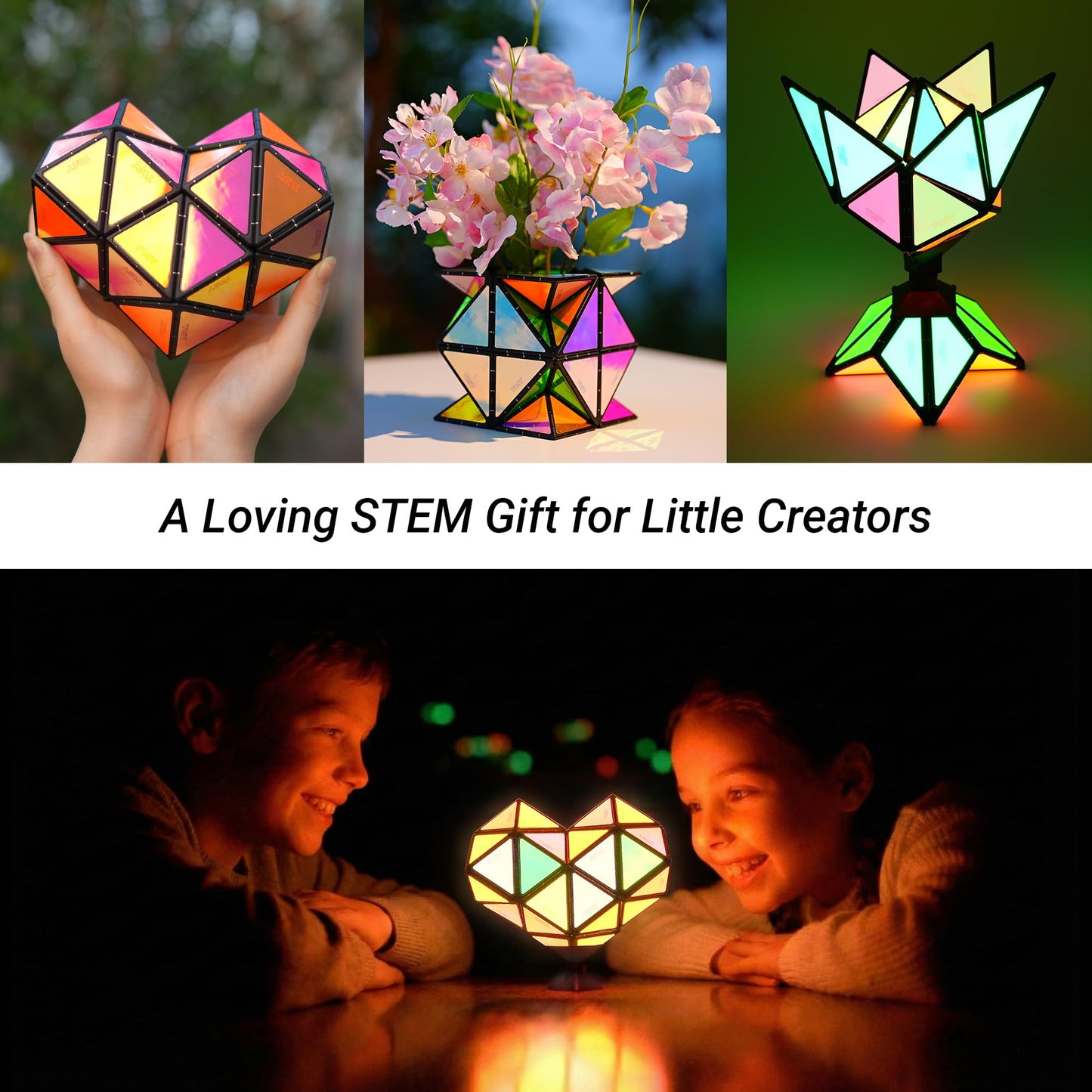 TOSY Magnet Pyramid Glow — 1 Cube Transforms Into 1 Billion Shapes (STEM Puzzle Toy)