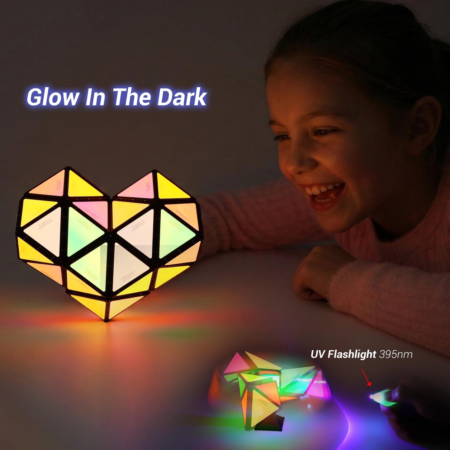 TOSY Magnet Pyramid Glow — 1 Cube Transforms Into 1 Billion Shapes (STEM Puzzle Toy)