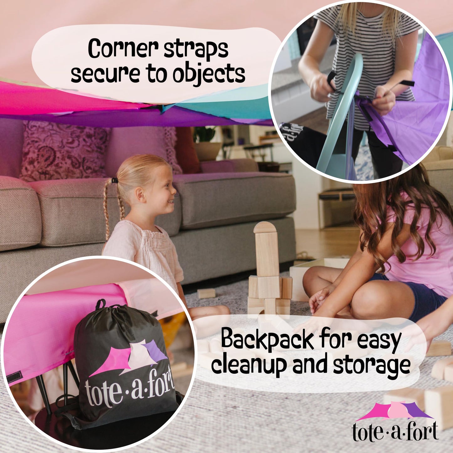 TOTEAFORT Princess Blanket Fort Building Kit for Kids – Portable Play Tent & Fort STEM Toy