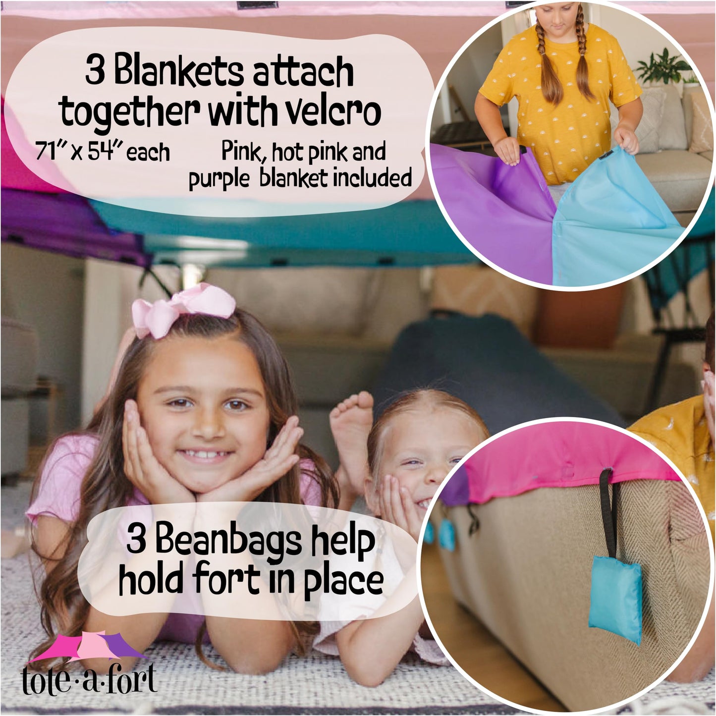 TOTEAFORT Princess Blanket Fort Building Kit for Kids – Portable Play Tent & Fort STEM Toy