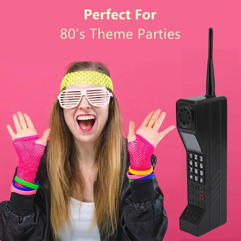 TOTITOM Retro Brick Cell Phone Ornament – 80s/90s Vintage Phone Model (Black)