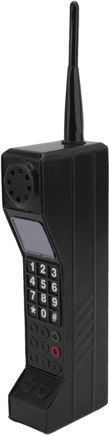 TOTITOM Retro Brick Cell Phone Ornament – 80s/90s Vintage Phone Model (Black)