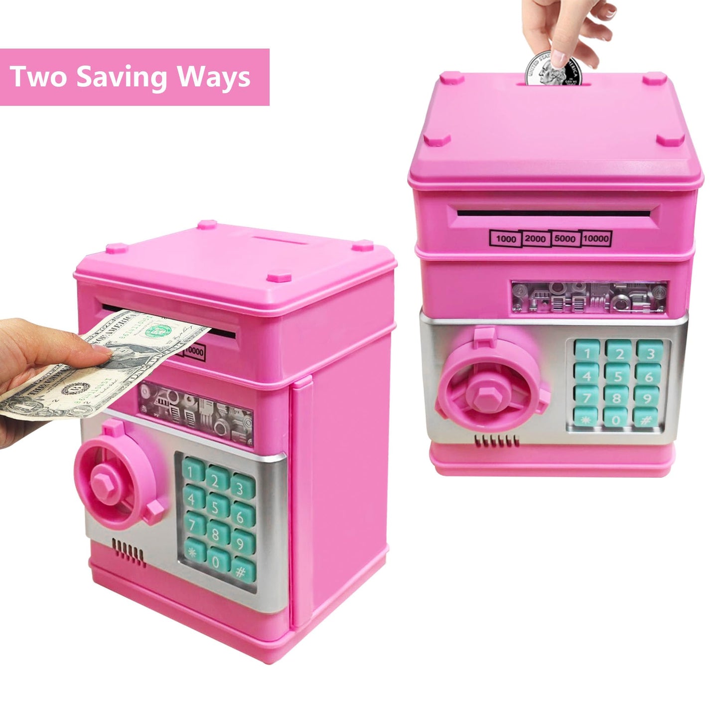 Totola Piggy Bank Electronic Mini ATM for Kids - Safe Password Lock & Coin Savings