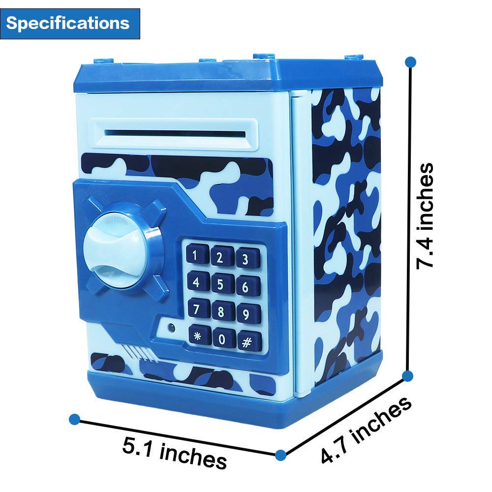 Totola Piggy Bank: Electronic Mini ATM for Kids – Safe Coin Saving Box with Password Lock (Camouflage)
