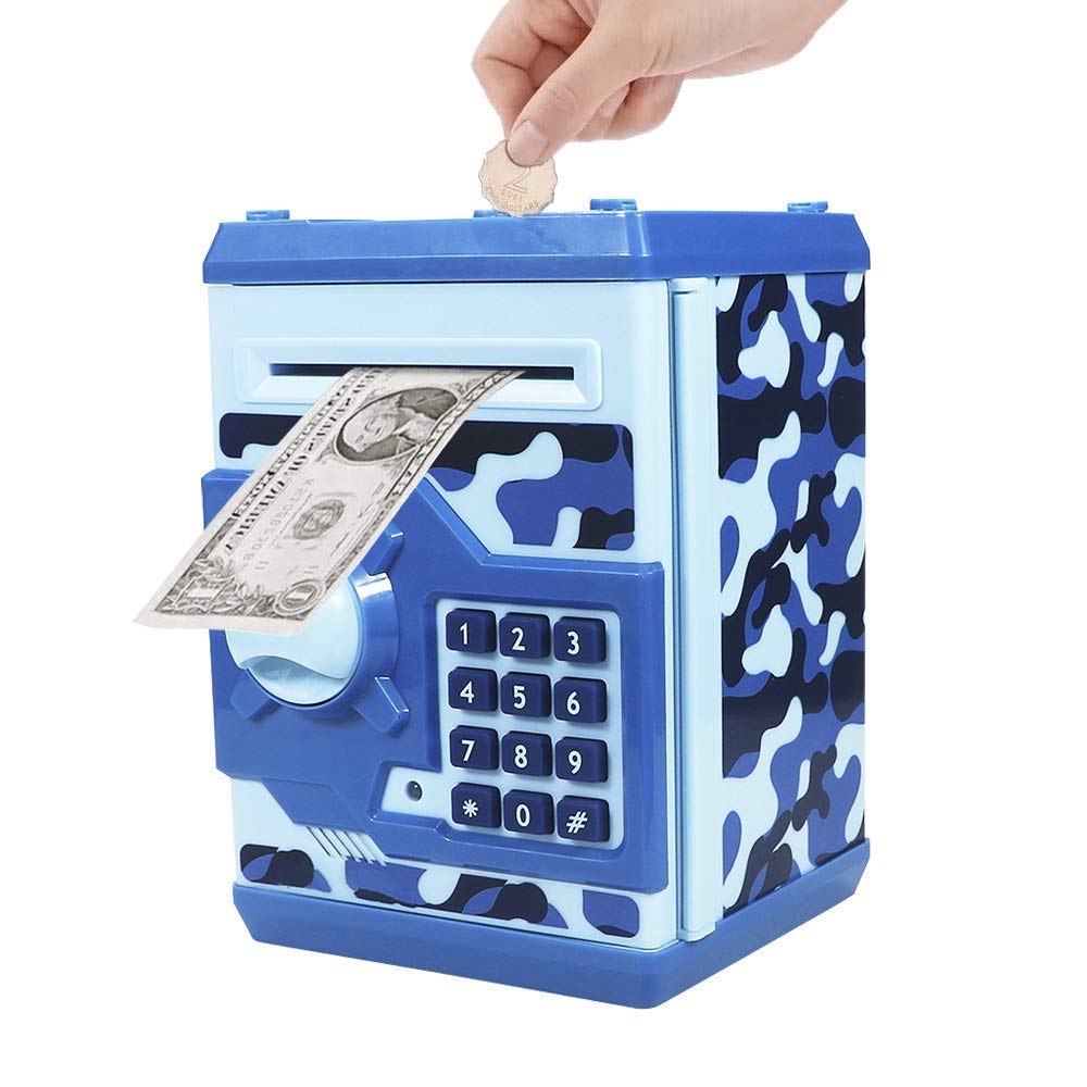 Totola Piggy Bank: Electronic Mini ATM for Kids – Safe Coin Saving Box with Password Lock (Camouflage)