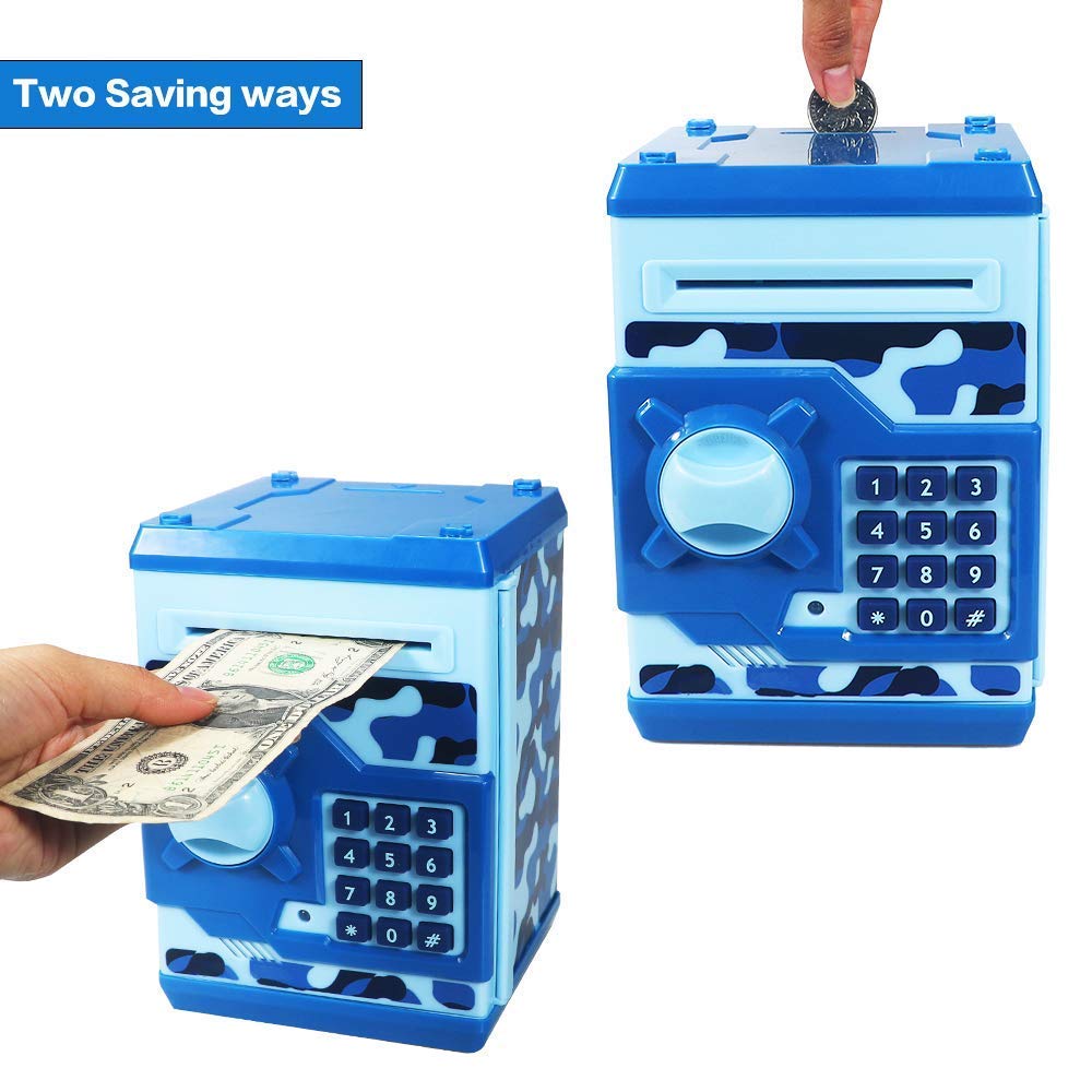 Totola Piggy Bank: Electronic Mini ATM for Kids – Safe Coin Saving Box with Password Lock (Camouflage)