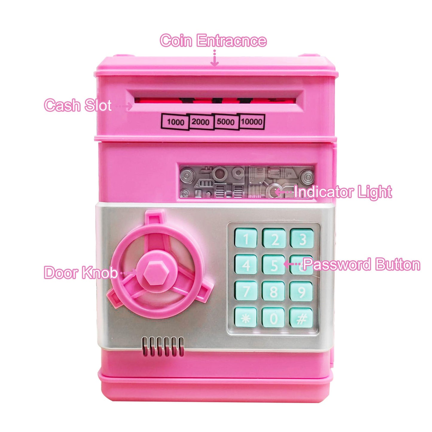 Totola Piggy Bank Electronic Mini ATM for Kids - Safe Password Lock & Coin Savings